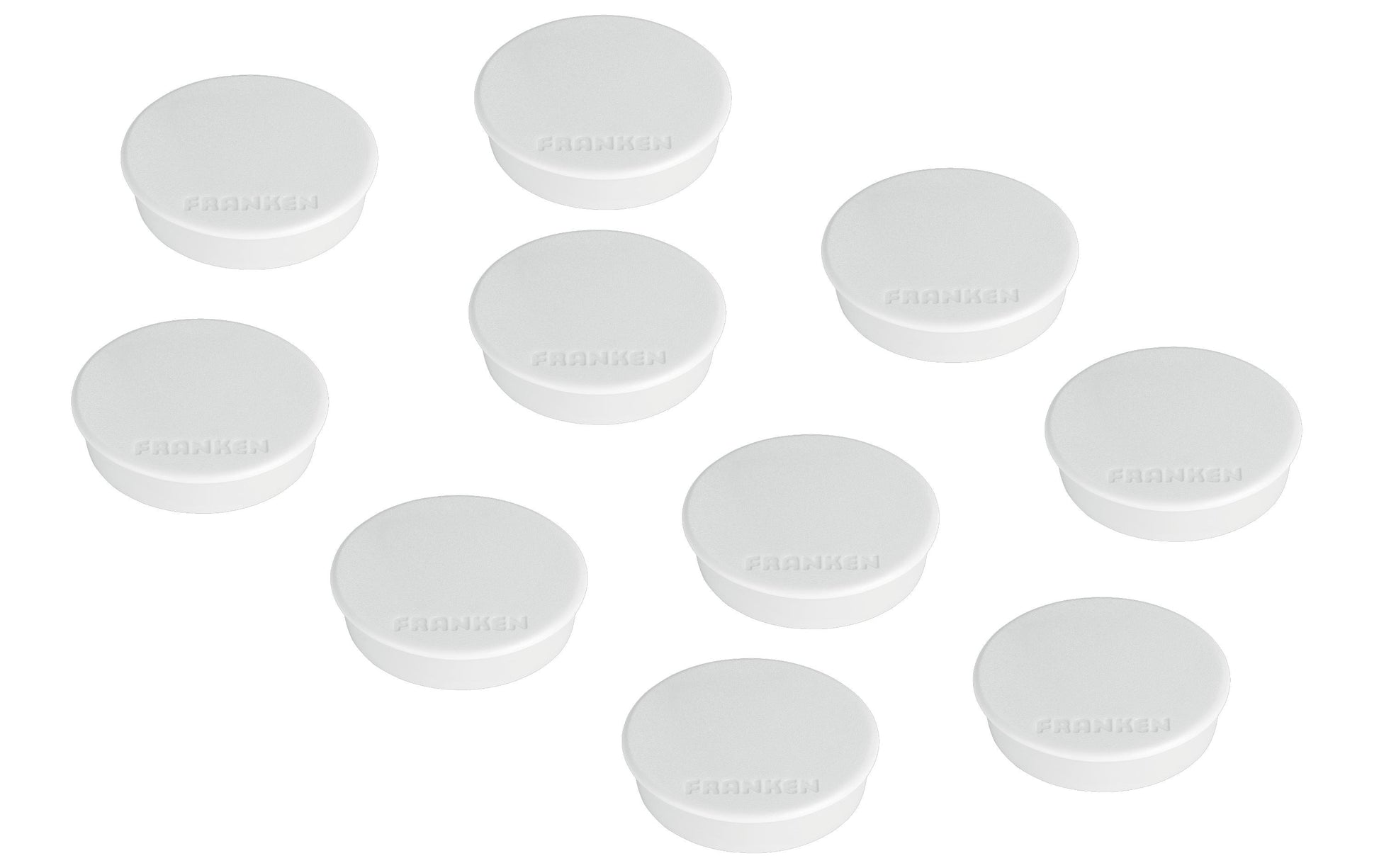 Franken Tafelmagnete – Ø 38 mm, 10 Stk., weiss