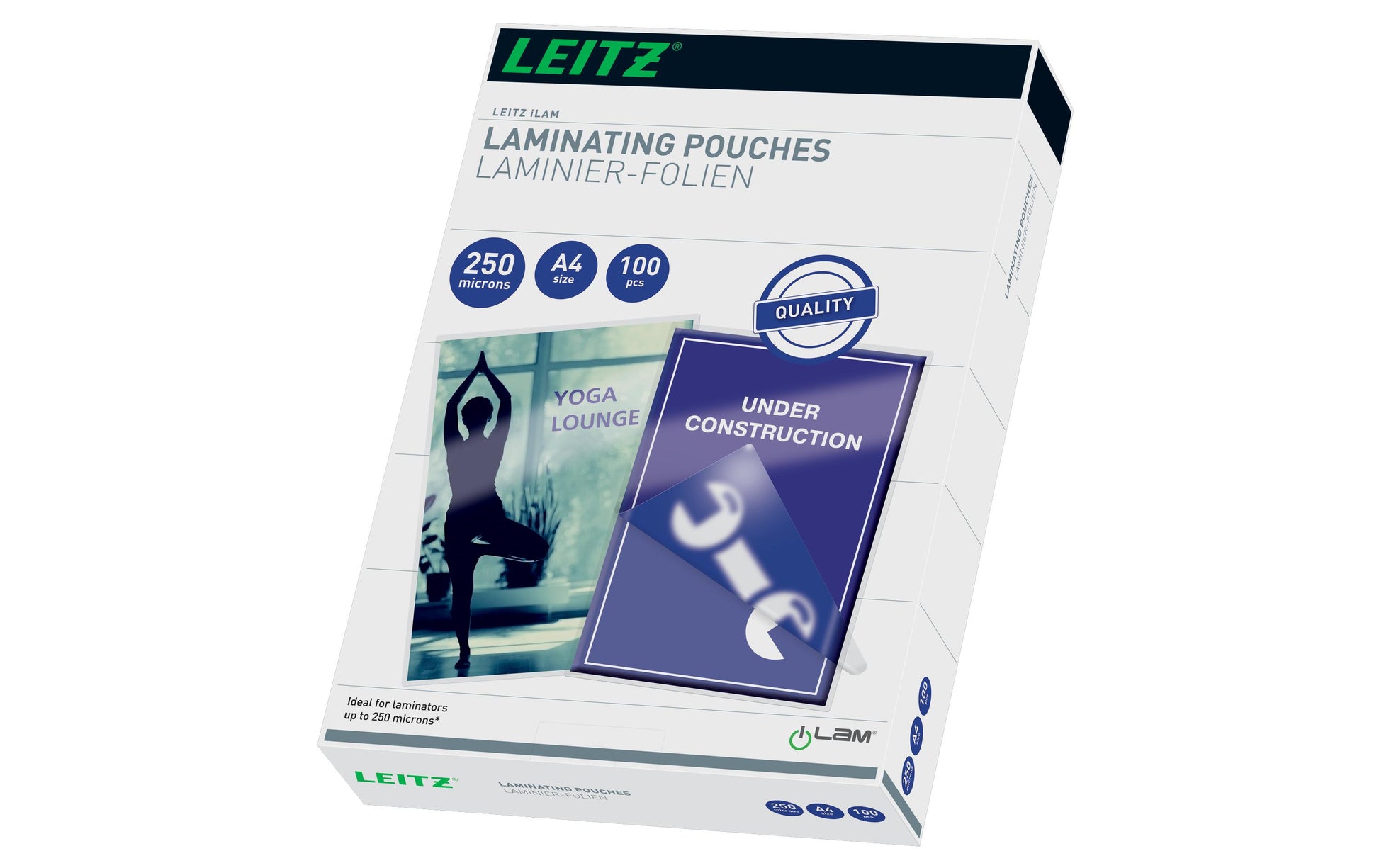 Leitz iLAM Laminierfolien A4, glänzend – 250 µm, 216 × 303 mm, 100 Stk.
