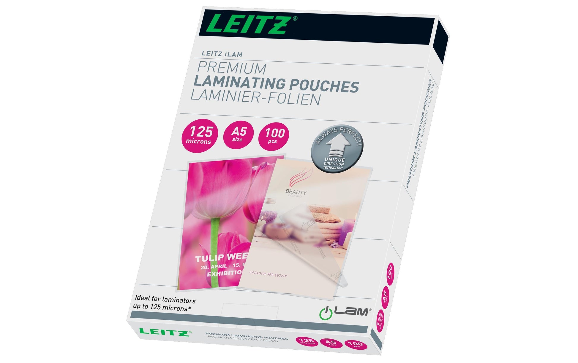 Leitz iLAM UDT Laminierfolien A5, glänzend – 125 µm, 153 × 216 mm, 100 Stk.