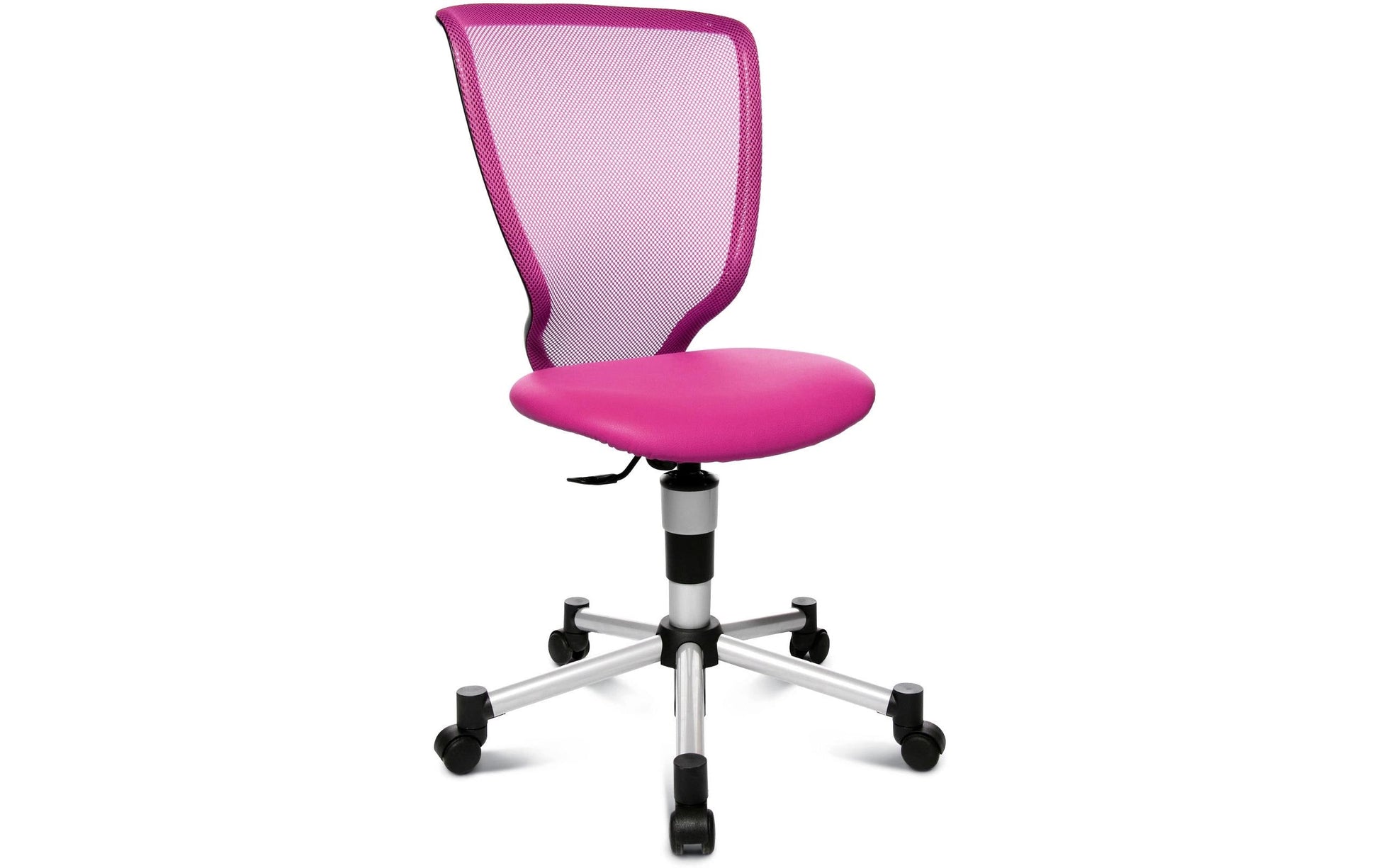 Topstar Kinder Bürostuhl Titan Junior – Gesamthöhe 98 cm, Netzrücken, Rosa