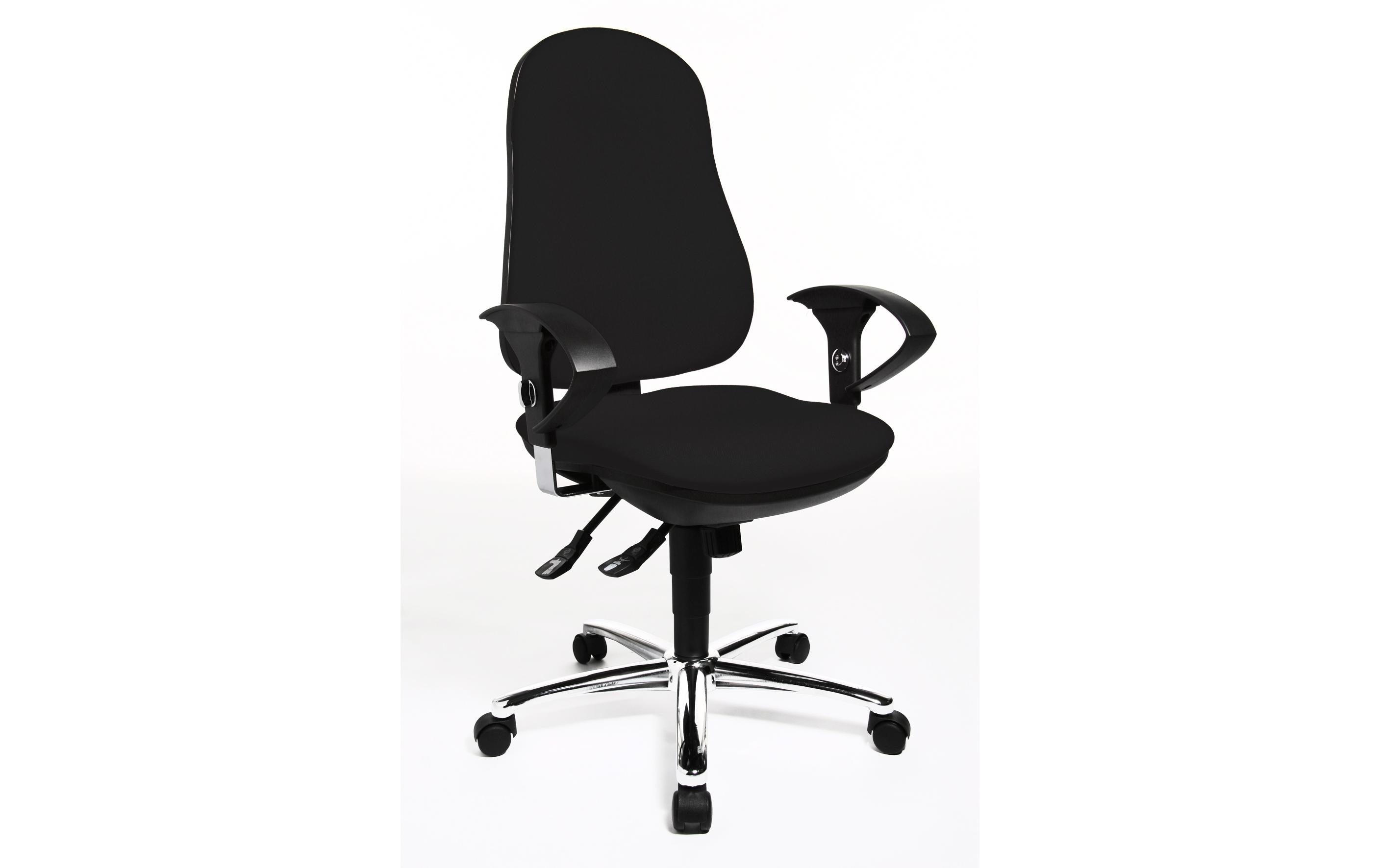 Topstar Bürostuhl Support Syncro Deluxe – Gesamthöhe 113 cm, Metallgestell, Schwarz