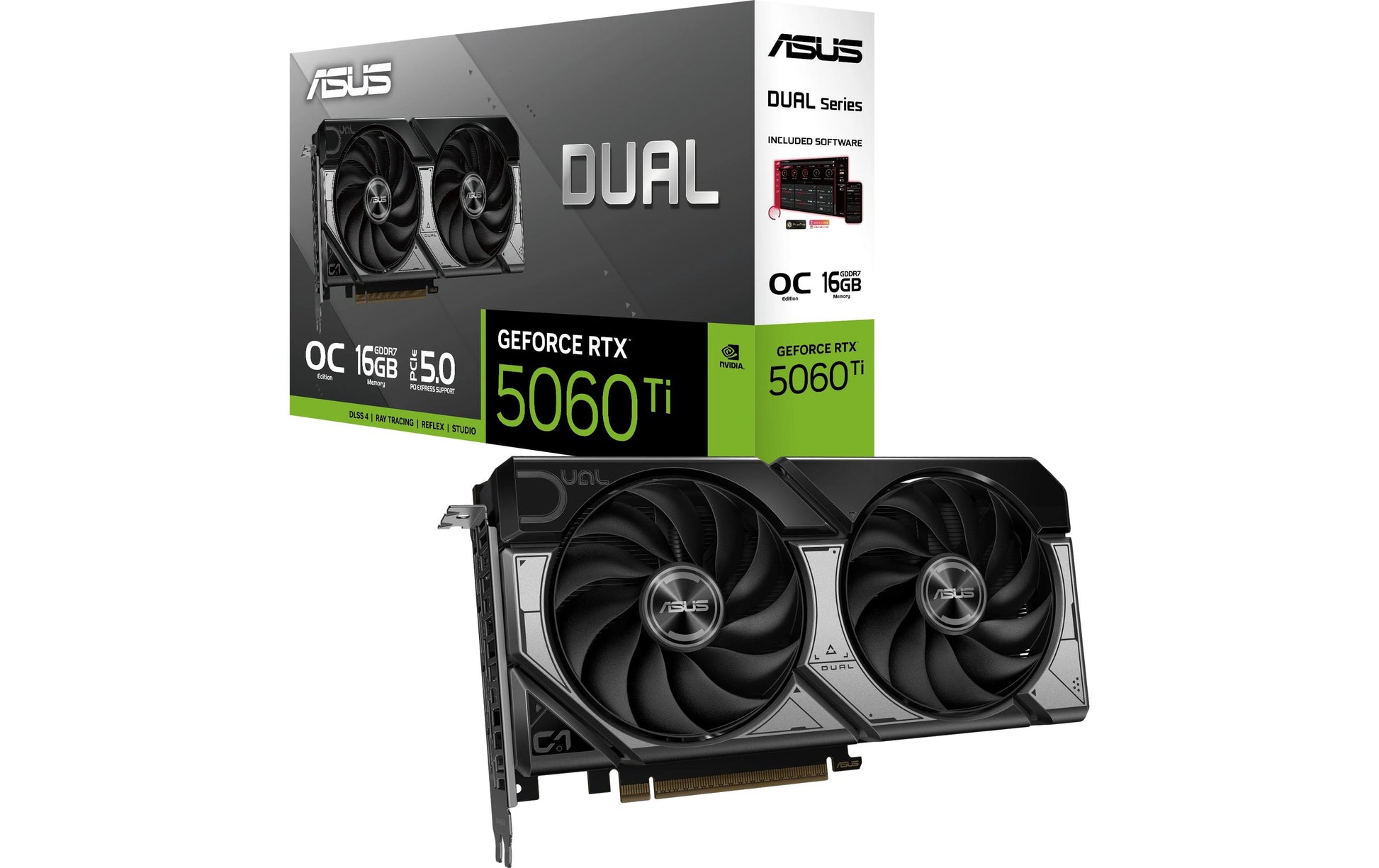 ASUS DUAL-RTX5060TI-O16G – PCIe Grafikkarte – 3×DP, 1×HDMI, PCIe 5.0, 16 GB GDDR7