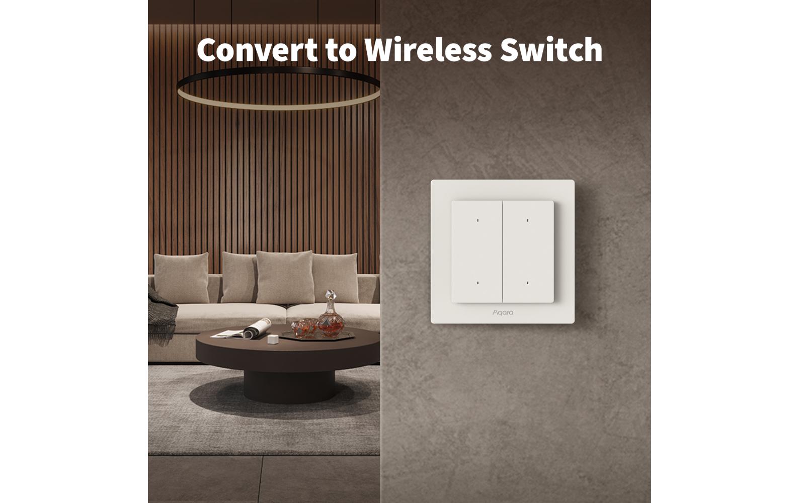 Aqara H2 – Smart-Taster – Bluetooth, WLAN, 2 Kanäle – für Matter, Zigbee 3.0, Thread