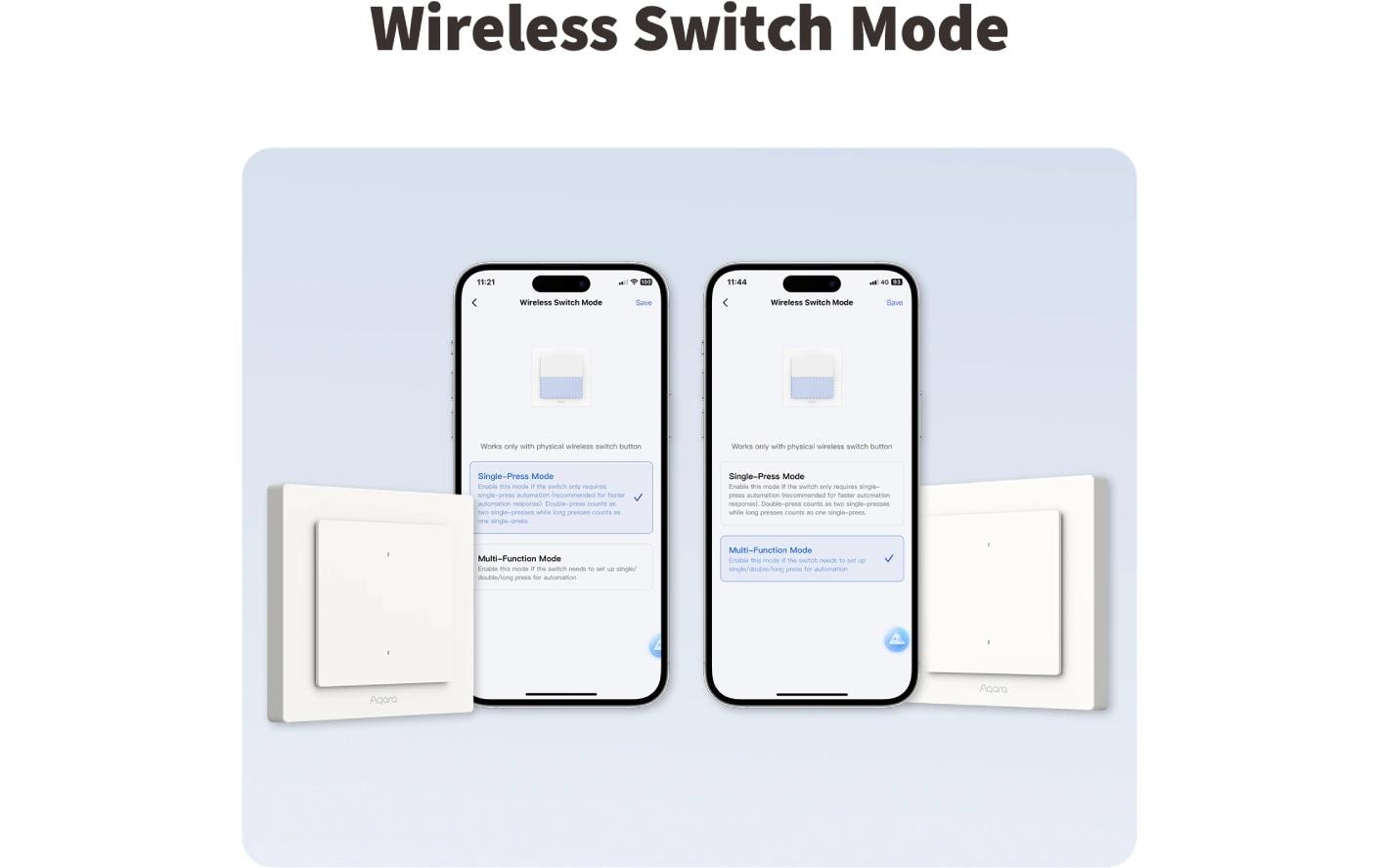 Aqara H2 – Smart-Taster – Bluetooth, WLAN, 1 Kanal – Weiss