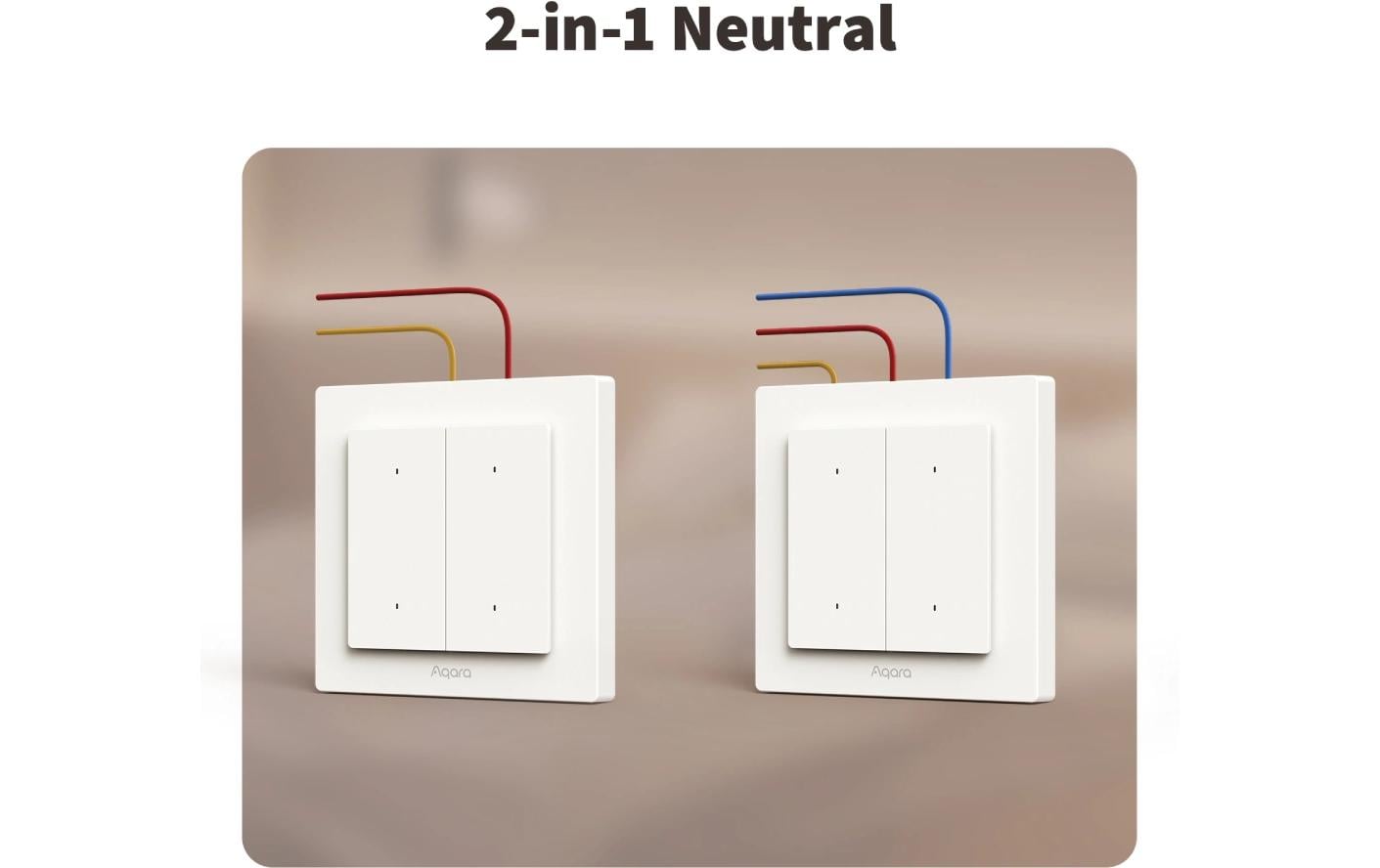 Aqara H2 – Smart-Taster – Bluetooth, WLAN, 2 Kanäle – für Matter, Zigbee 3.0, Thread