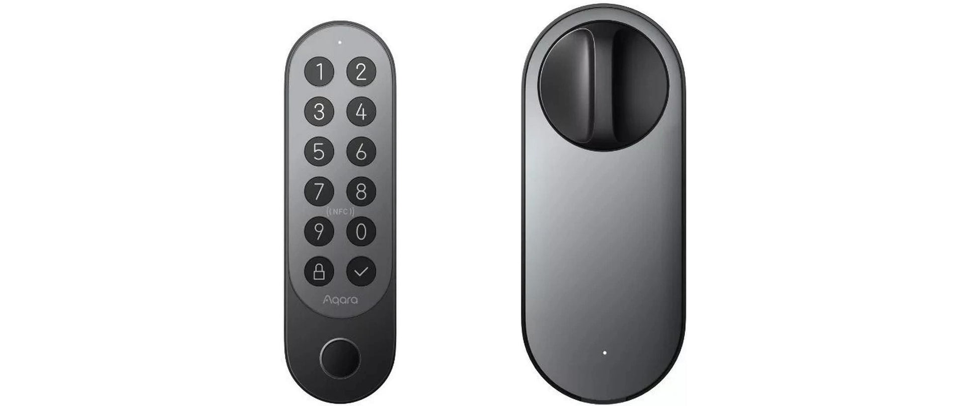 Aqara U200 Smart-Türschloss – BT, Code, Schlüssel, RFID, Fernbedienung, Akku, IPX5, Schwarz