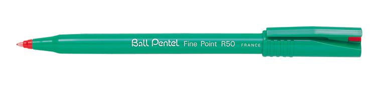 Pentel Ball Fine – Tintenroller, mit Kappe, 0,8 mm, Rot