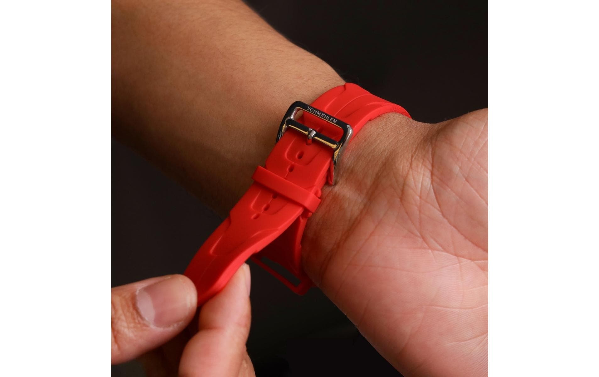 Vonmählen A. R. Exclusive Band Portofino – Silikon, Rot, für Apple Watch 44–49 mm
