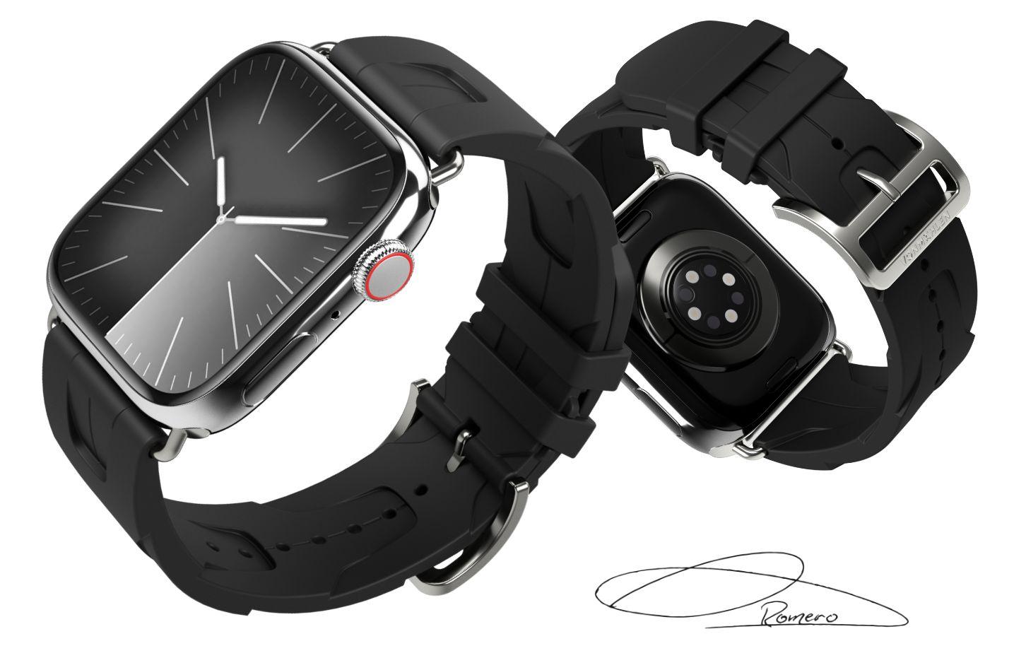 Vonmählen A. R. Exclusive Band – Silikon-Band, Schwarz, für Apple Watch 40/41/42 mm
