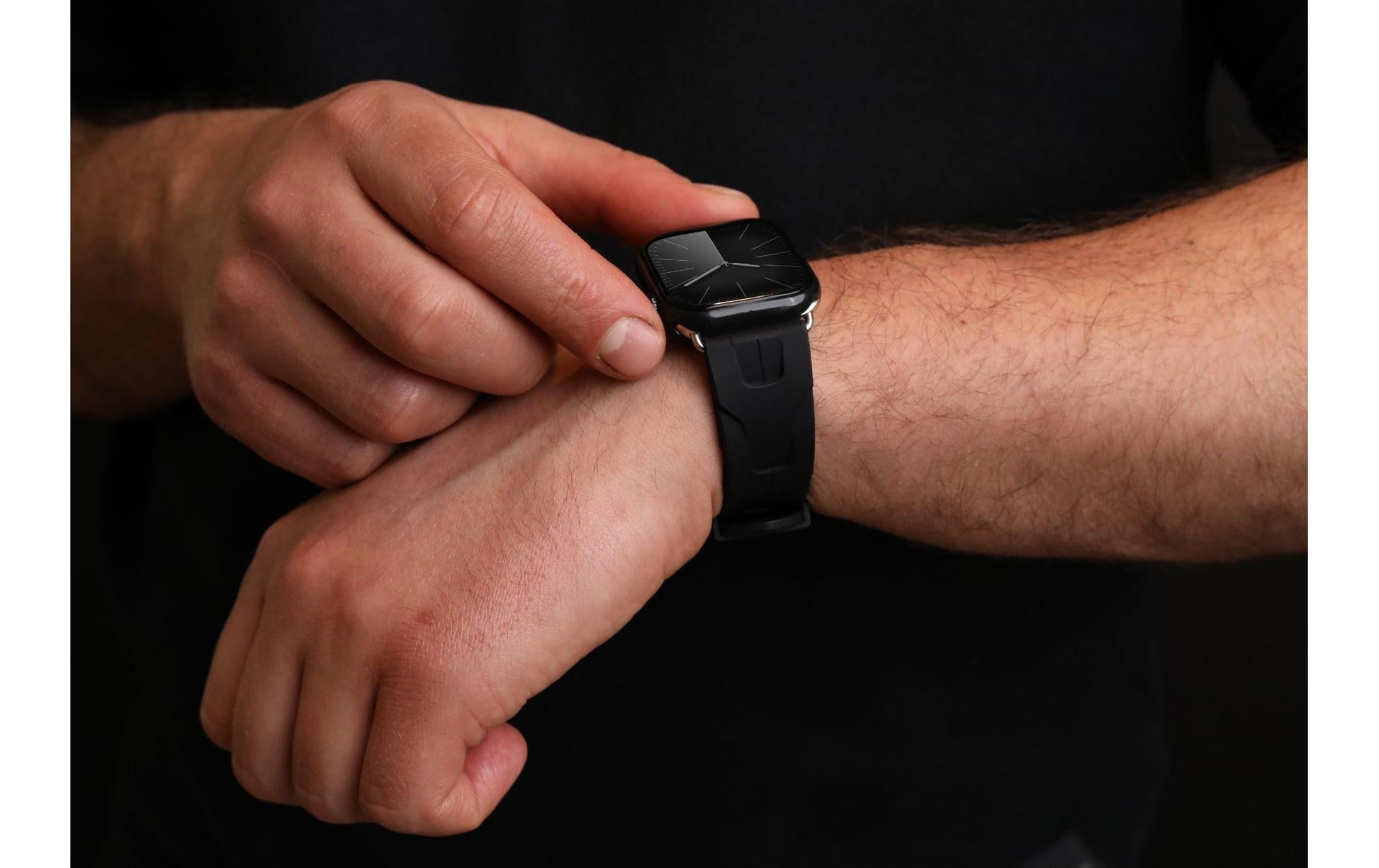 Vonmählen A. R. Exclusive Band – Silikon-Band, Schwarz, für Apple Watch 40/41/42 mm