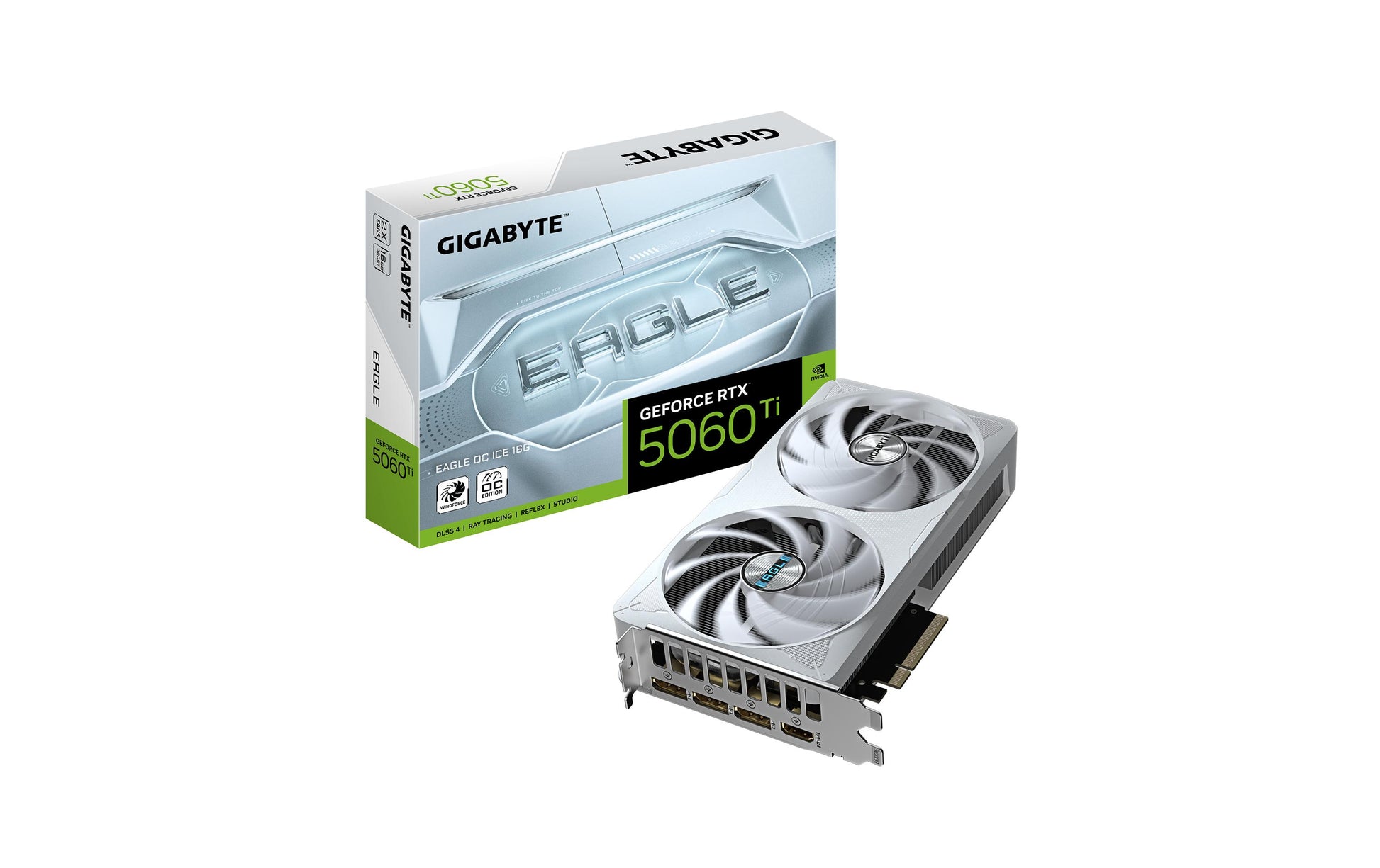GIGABYTE GeForce RTX 5060 Ti EAGLE OC ICE 16G – Grafikkarte – 16 GB GDDR7, PCIe 5.0, 3×DP, 1×HDMI