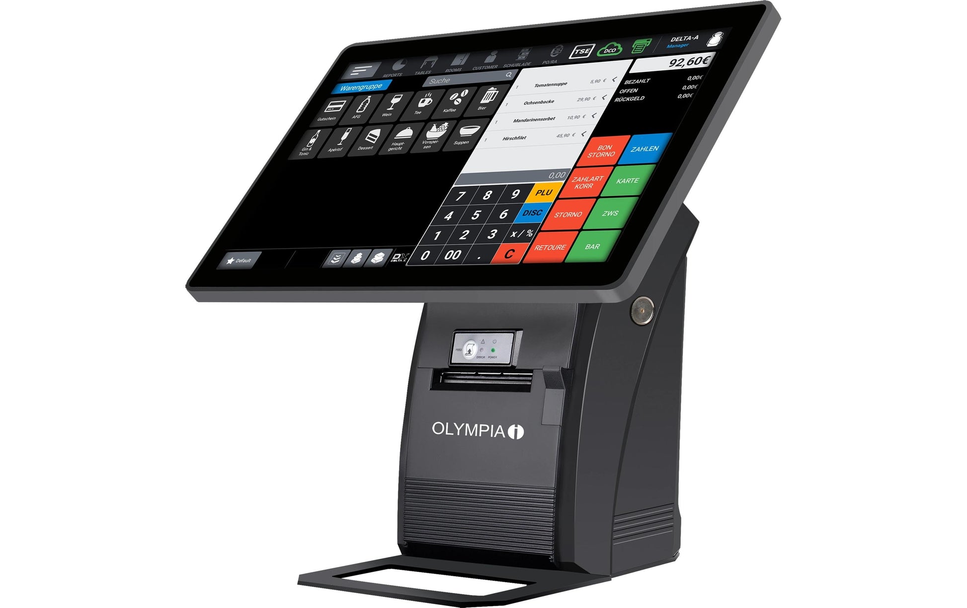 Olympia T215 – POS-Terminal – Thermodruckwerk, Schwarz