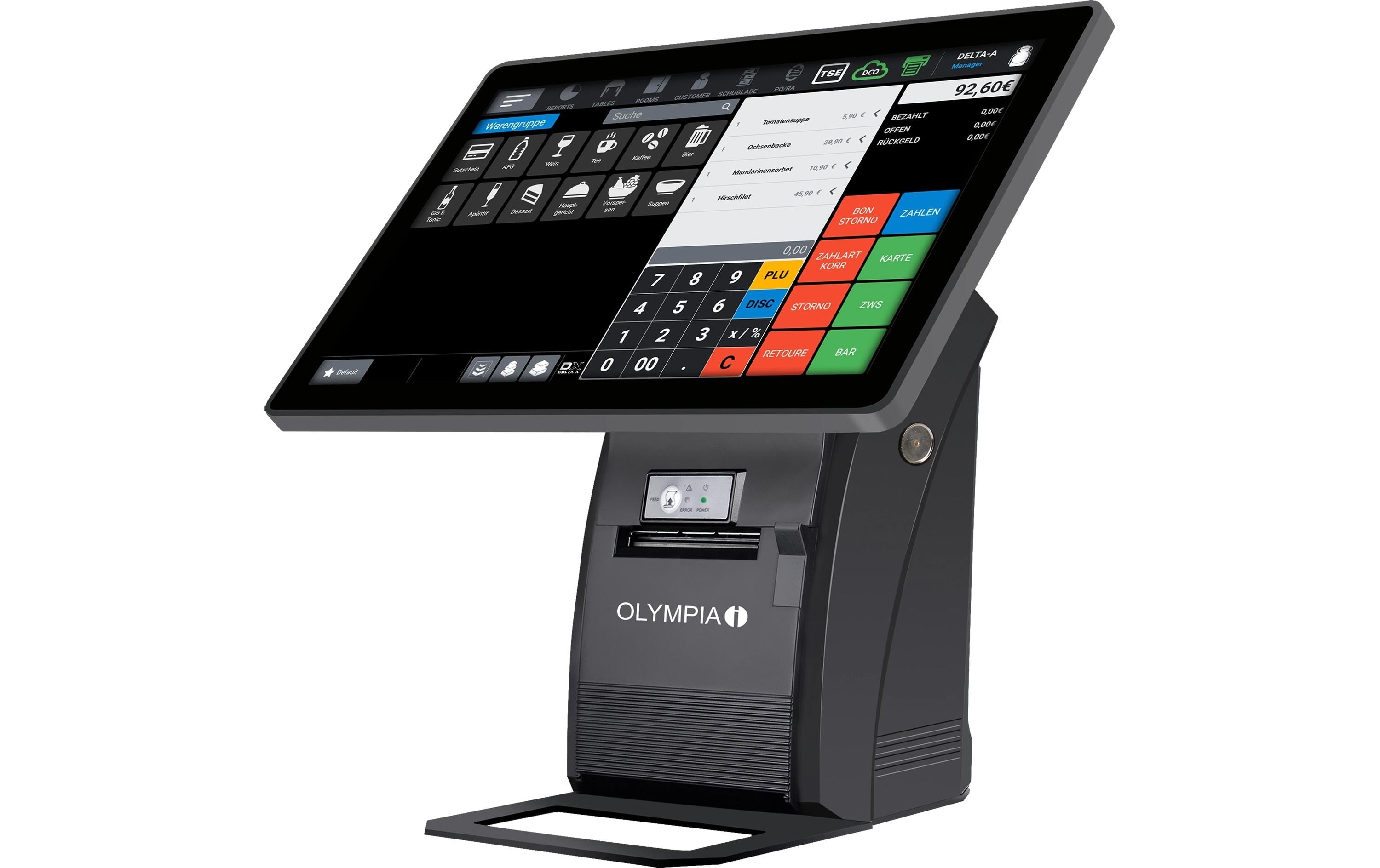 Olympia T215K – Registrierkasse – Thermodruckwerk, Schwarz