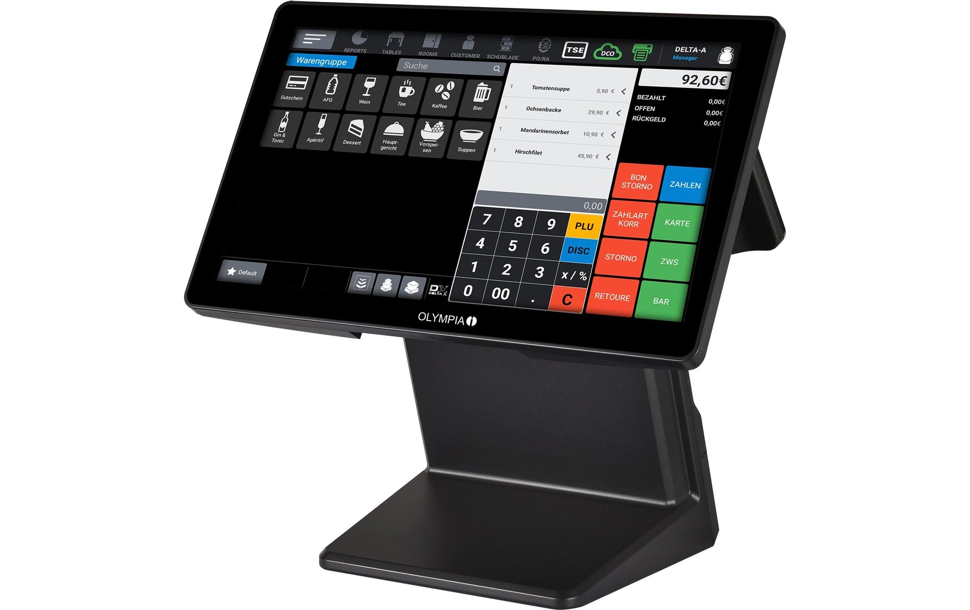 Olympia T400DK – POS-Terminal – Registrierkasse, schwarz