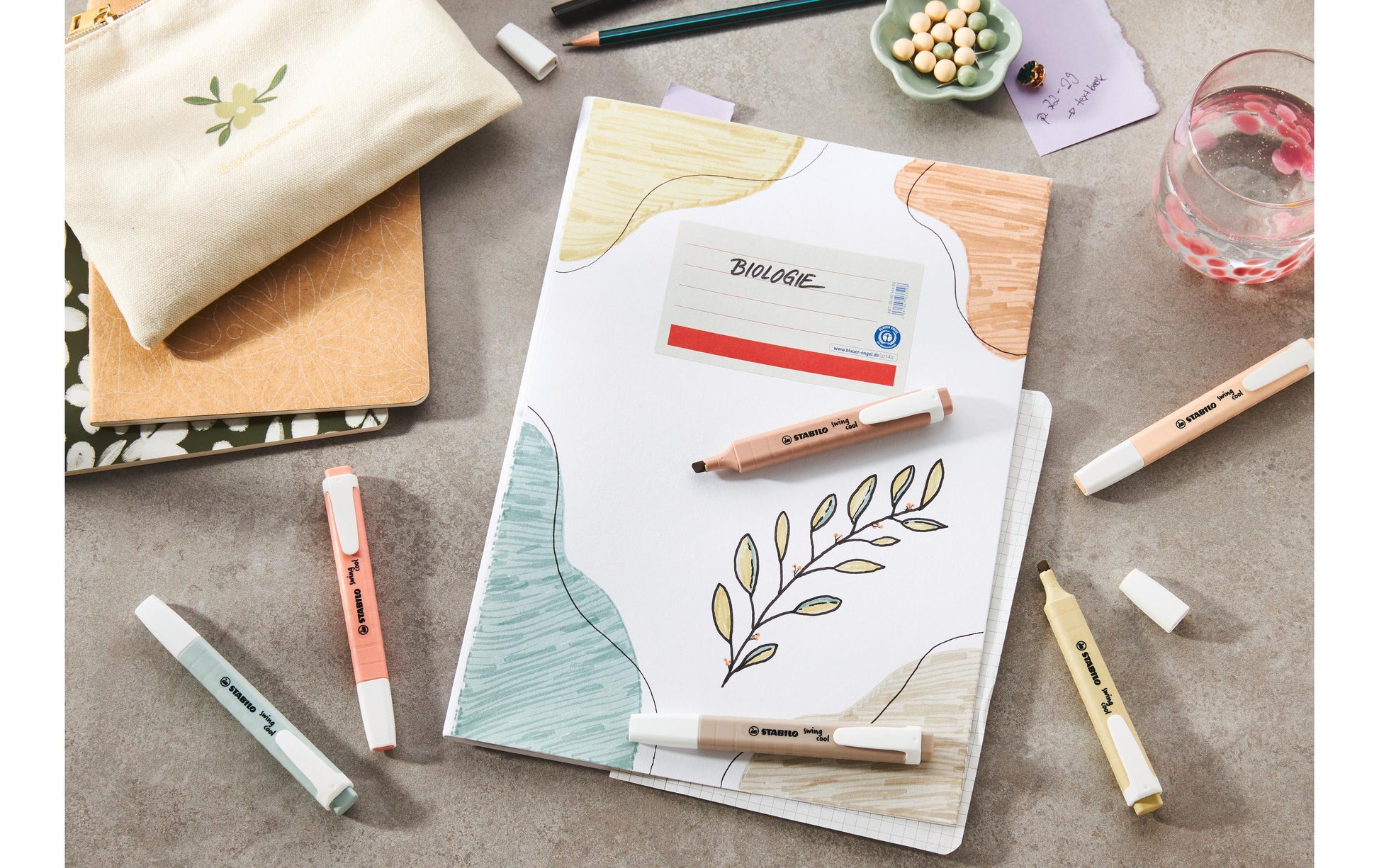 STABILO swing cool Textmarker Desktop Set 18 Farben – Keilspitze, 1–4 mm