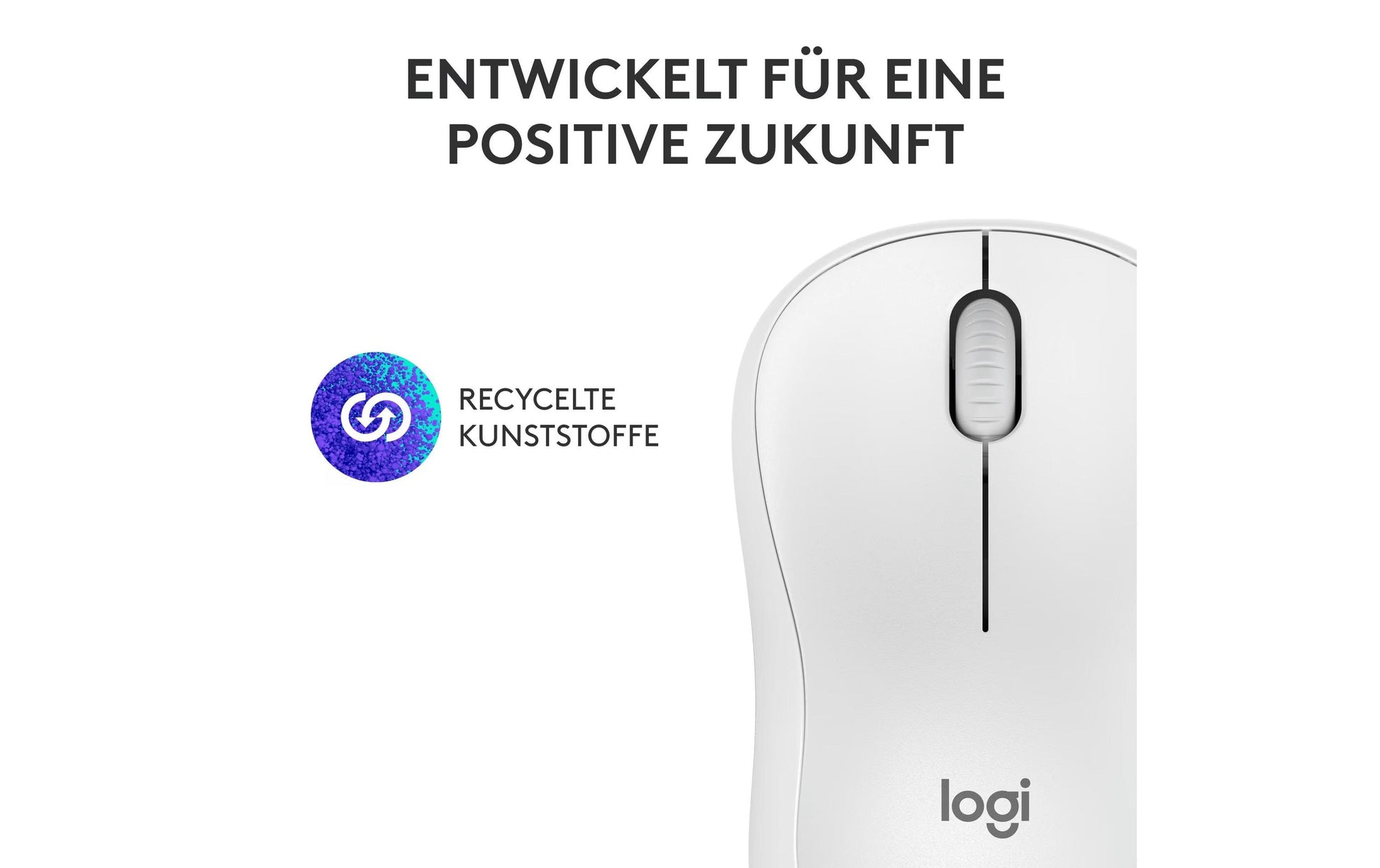 Logitech M240 Silent Maus – kabellos, Bluetooth, Silent-Tasten, Weiss