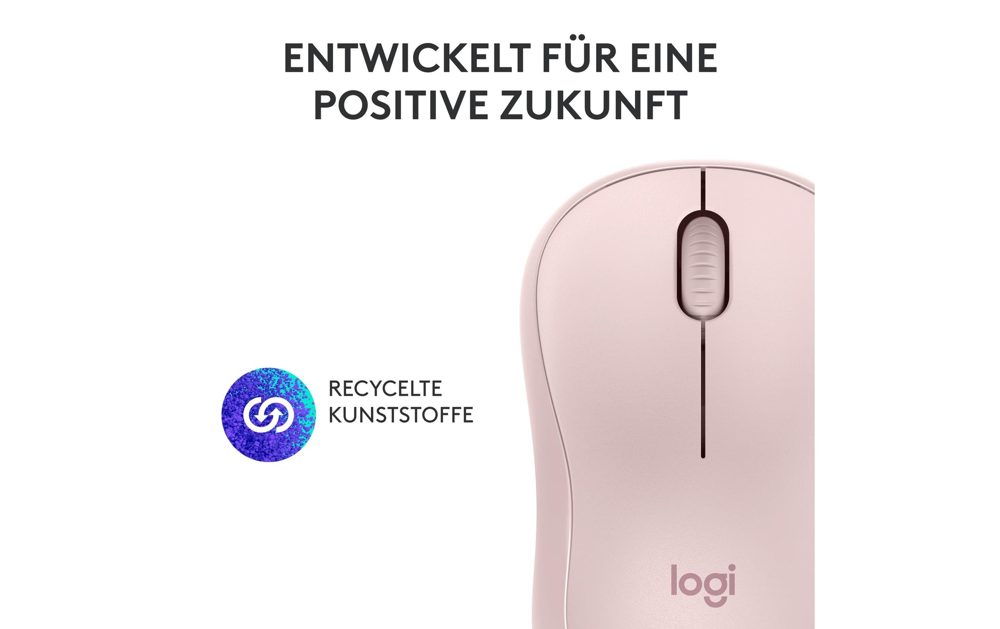 Logitech M240 Silent Maus – kabellos, Bluetooth, Silent-Tasten, Rosa