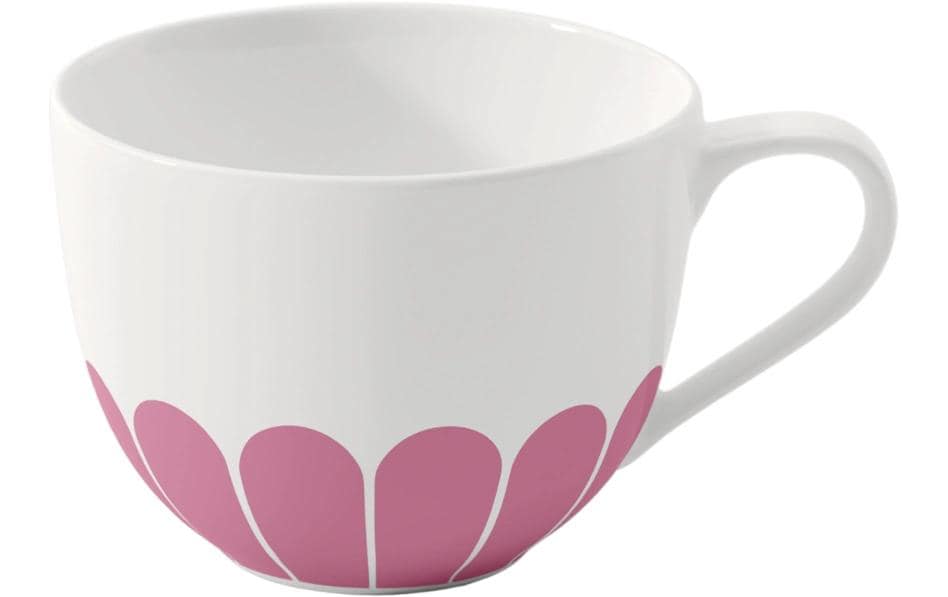 Villeroy & Boch Fleur Cassis Kaffeetasse – 0,16 l, Porzellan, Rosa, mit Henkel, 6 Stück