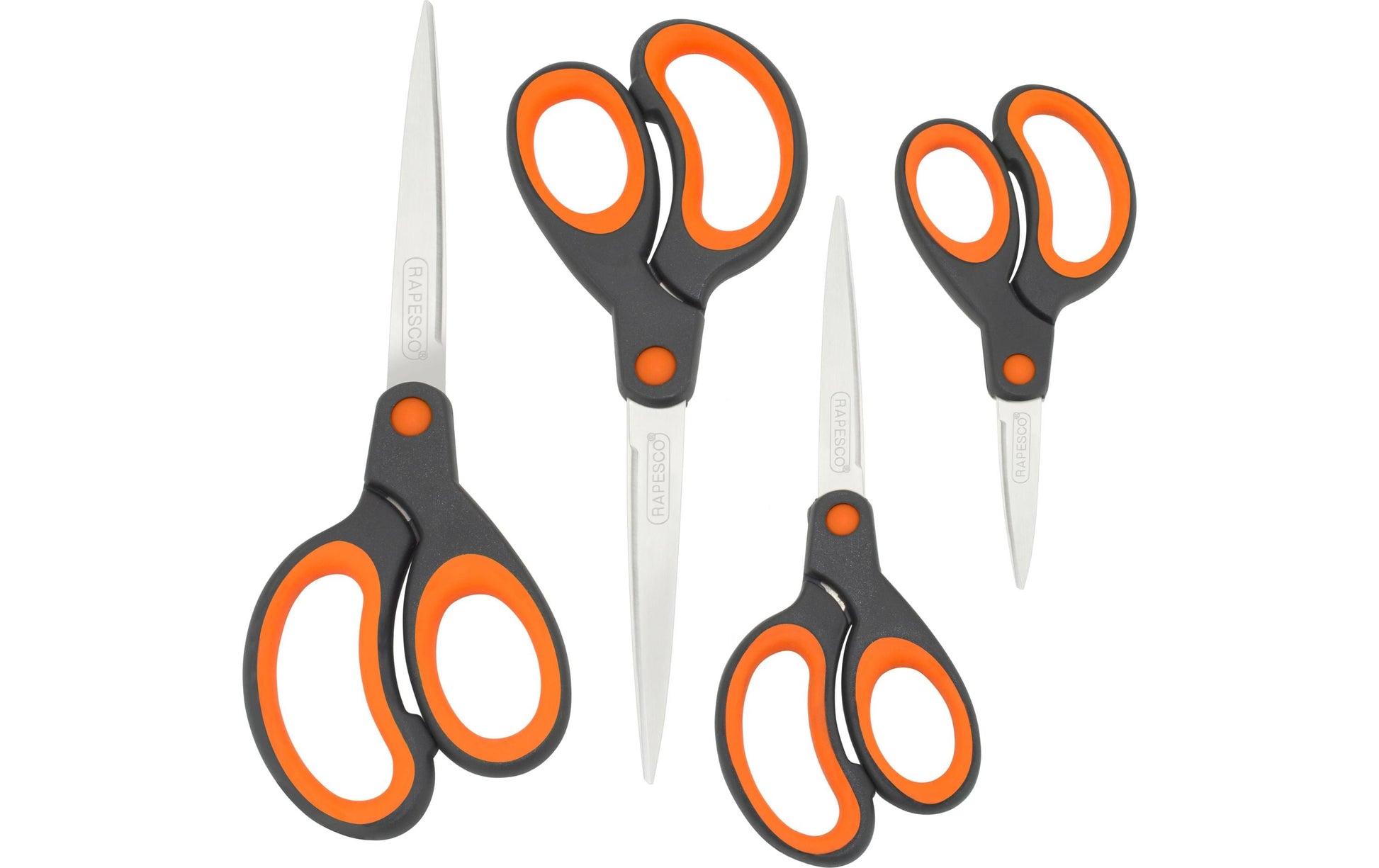 Rapesco Scheren-Set für Rechts- und Linkshänder – Edelstahl, Schwarz, 4 Stk.