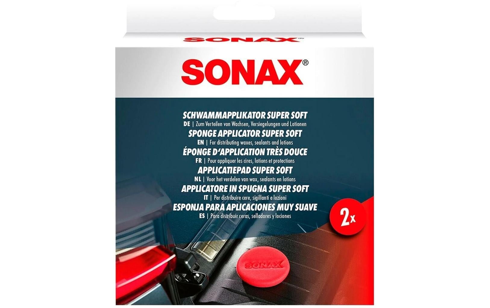 Sonax Applikator – Schwamm Super Soft – 2 Stk. – rot