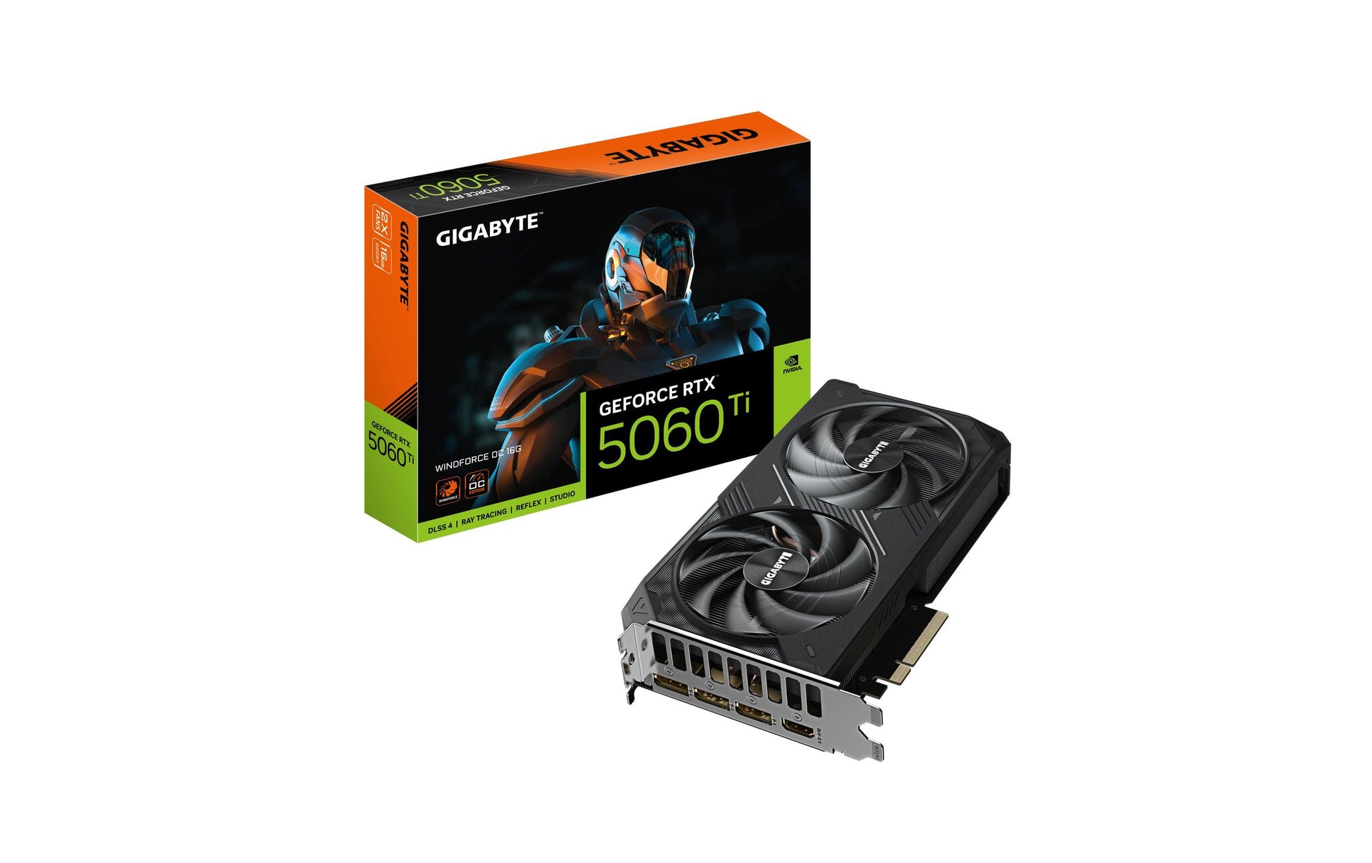 GIGABYTE GeForce RTX 5060 Ti WINDFORCE OC 16G – PCIe Grafikkarte – 16 GB GDDR7, 3×DisplayPort, 1×HDMI