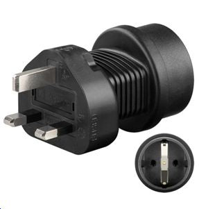 Microconnect Reiseadapter – von Typ F zu Typ F – schwarz – 1 Stk.
