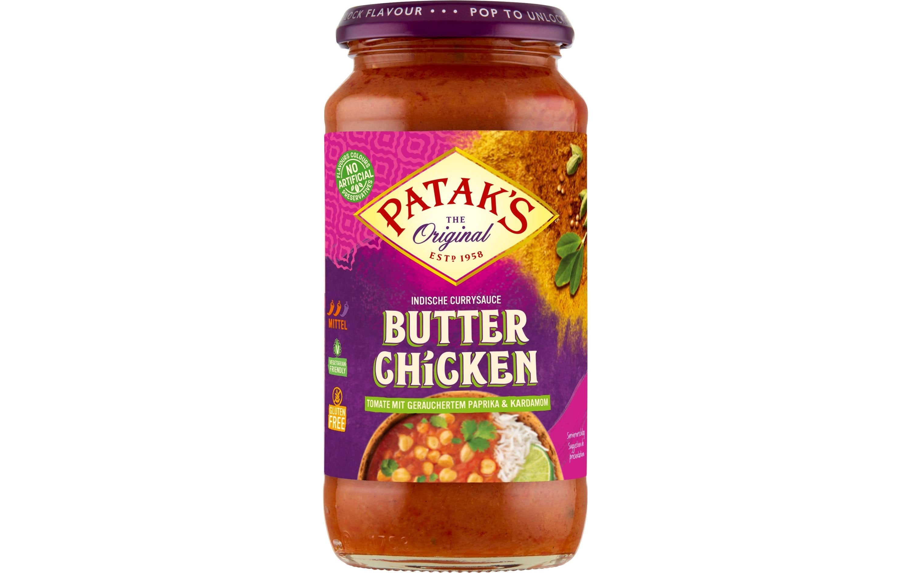 Pataks Currysauce Butter Chicken, glutenfrei – 450 g