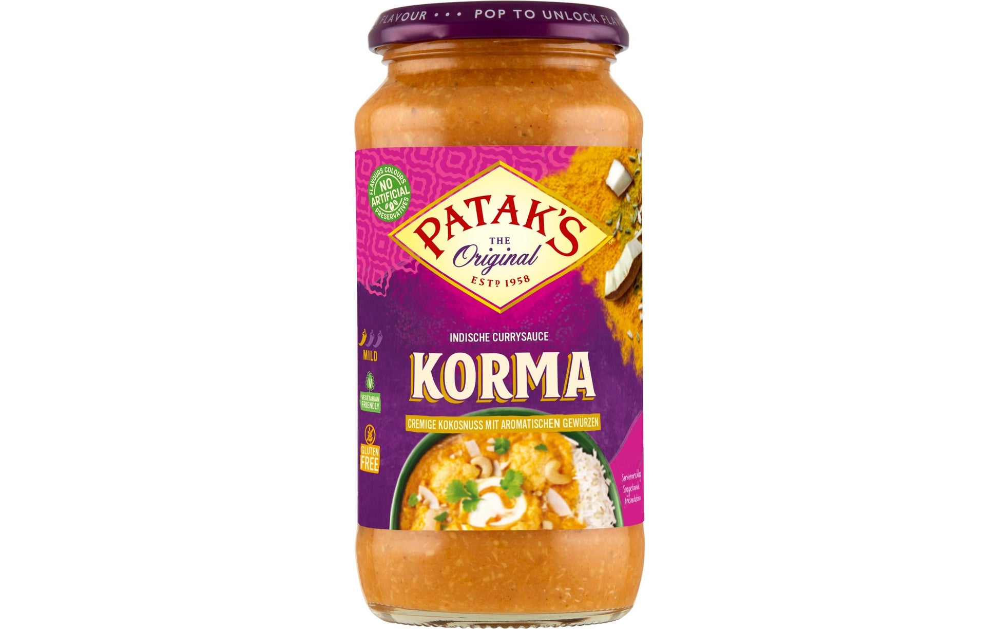 Pataks Currysauce Korma – 450 g