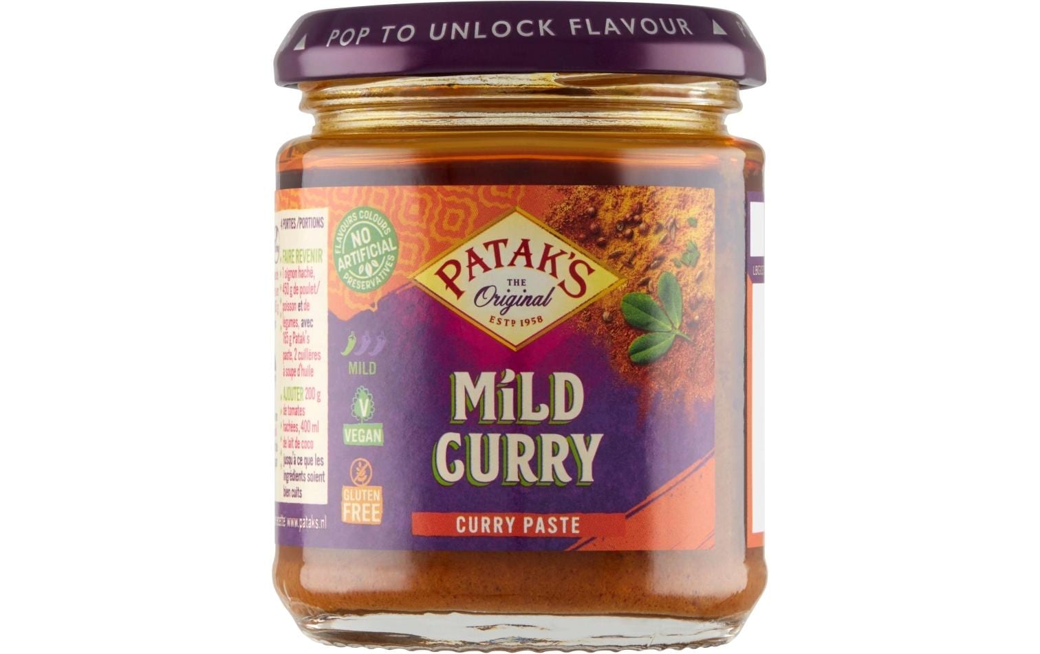 Pataks Würzpaste, Curry, mild, vegan – 165 g