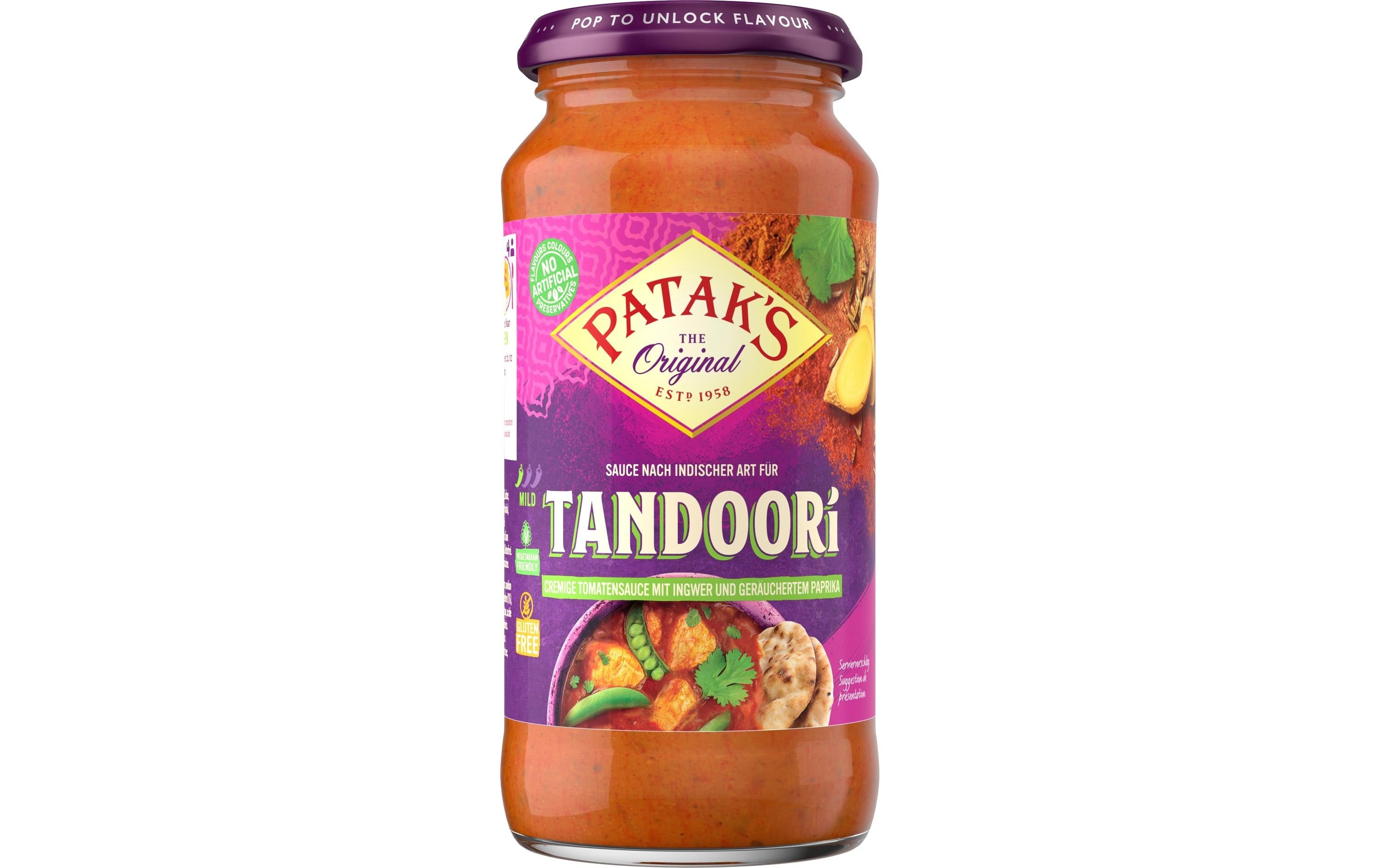 Pataks Currysauce Tandoori, vegetarisch – 450 g