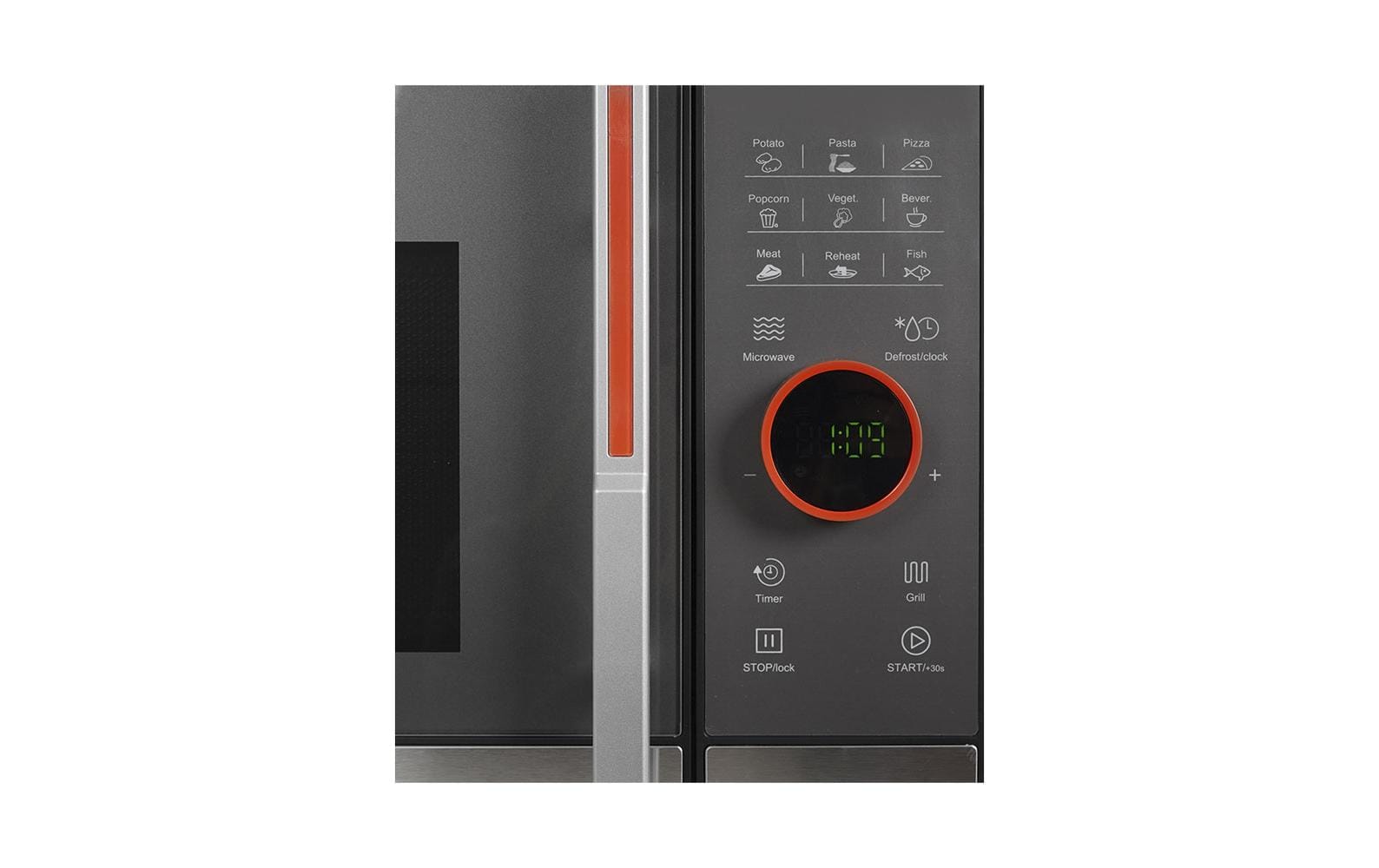 Berger lanz BergerLanz Grill-Mikrowelle MW23P63 – 23 l, Grill, 800 W – schwarz/grau