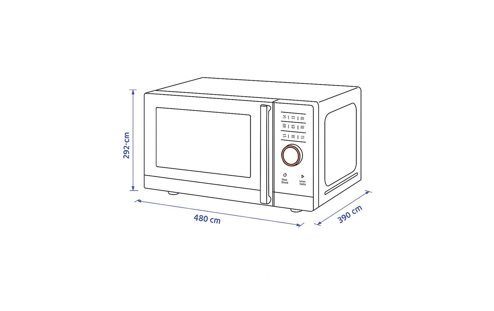 Berger lanz BergerLanz Grill-Mikrowelle MW23P63 – 23 l, Grill, 800 W – schwarz/grau