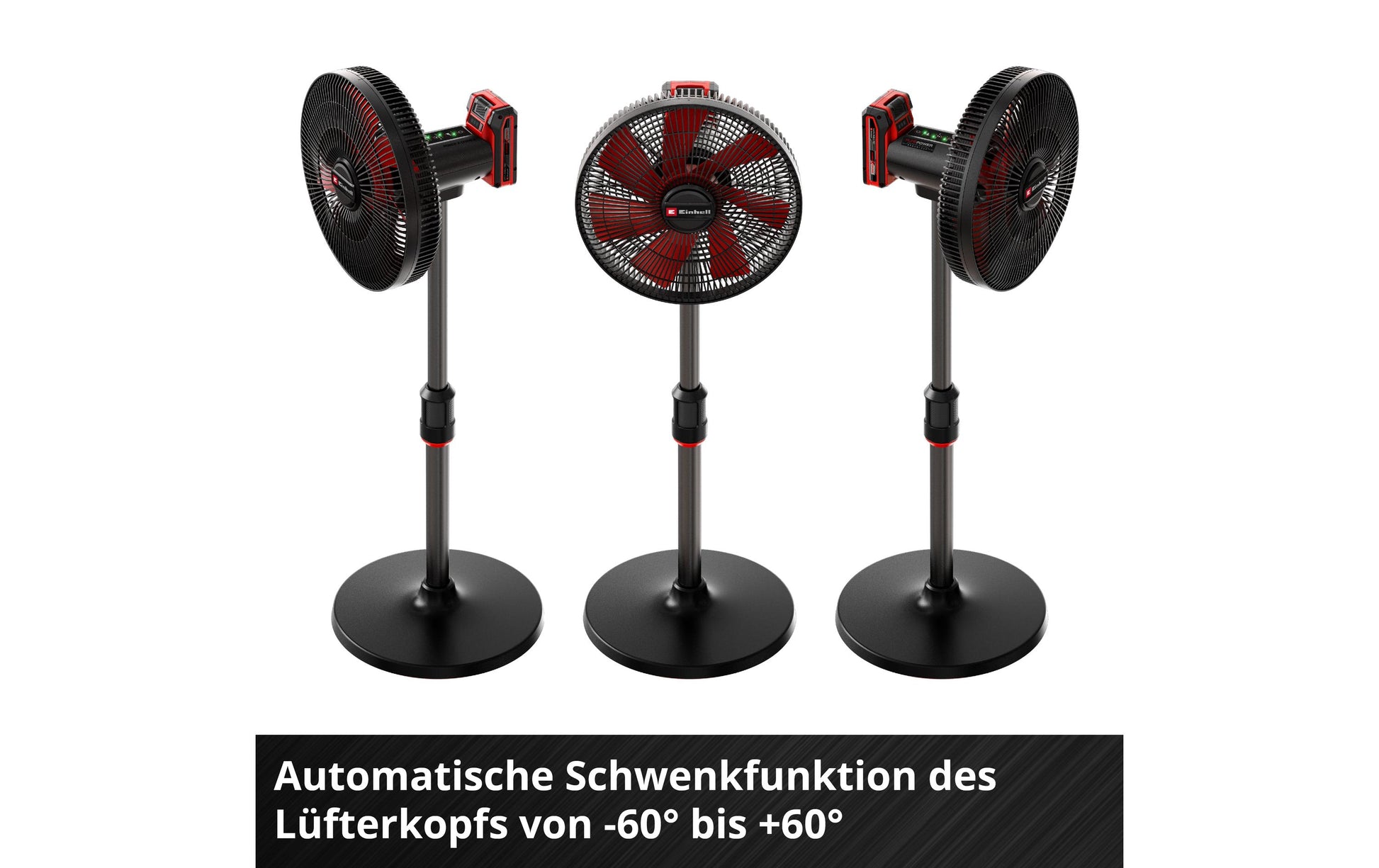 Einhell Bodenventilator GE-CF 18/320 P Li-Solo – 30 cm, oszillierend, 18 W, Schwarz