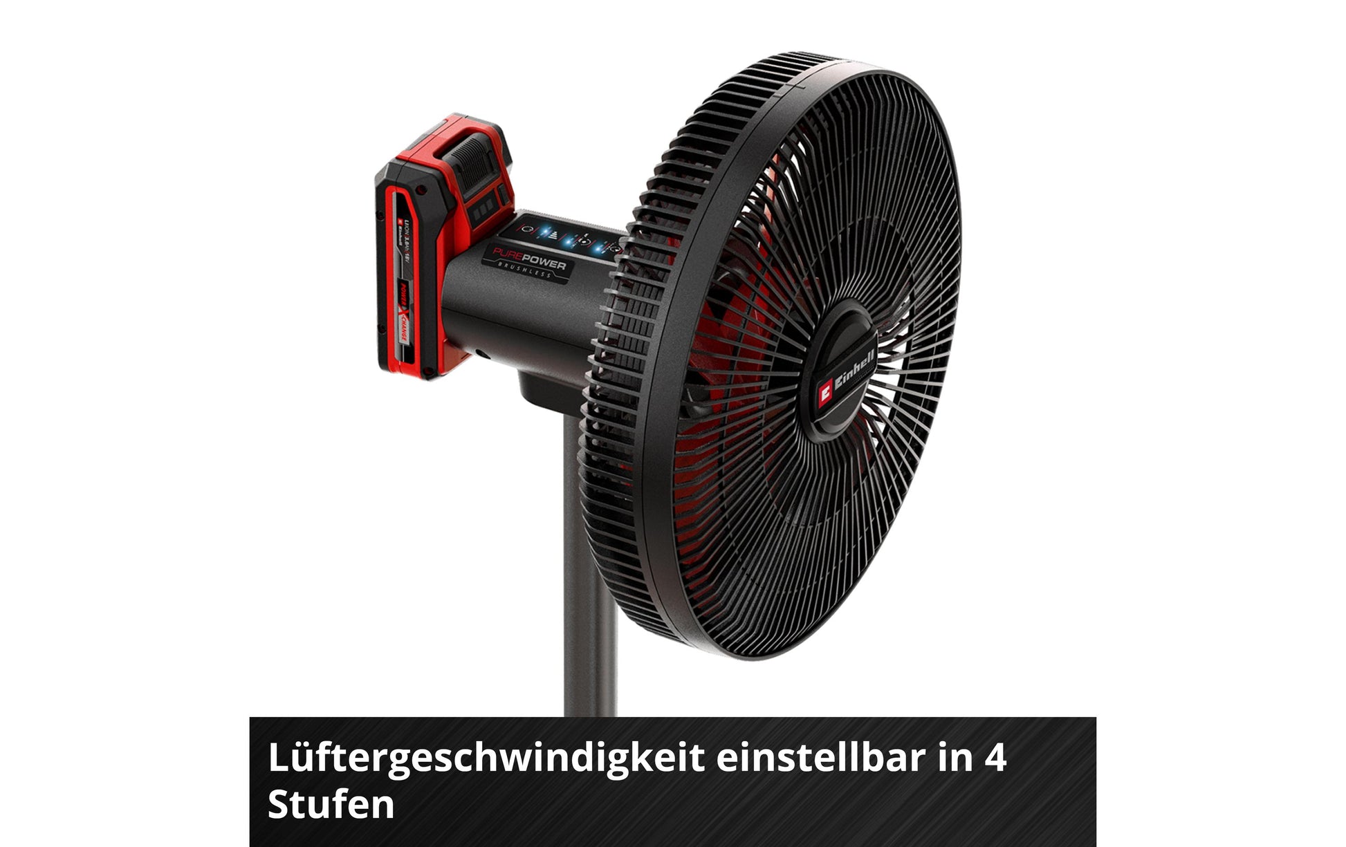 Einhell Bodenventilator GE-CF 18/320 P Li-Solo – 30 cm, oszillierend, 18 W, Schwarz
