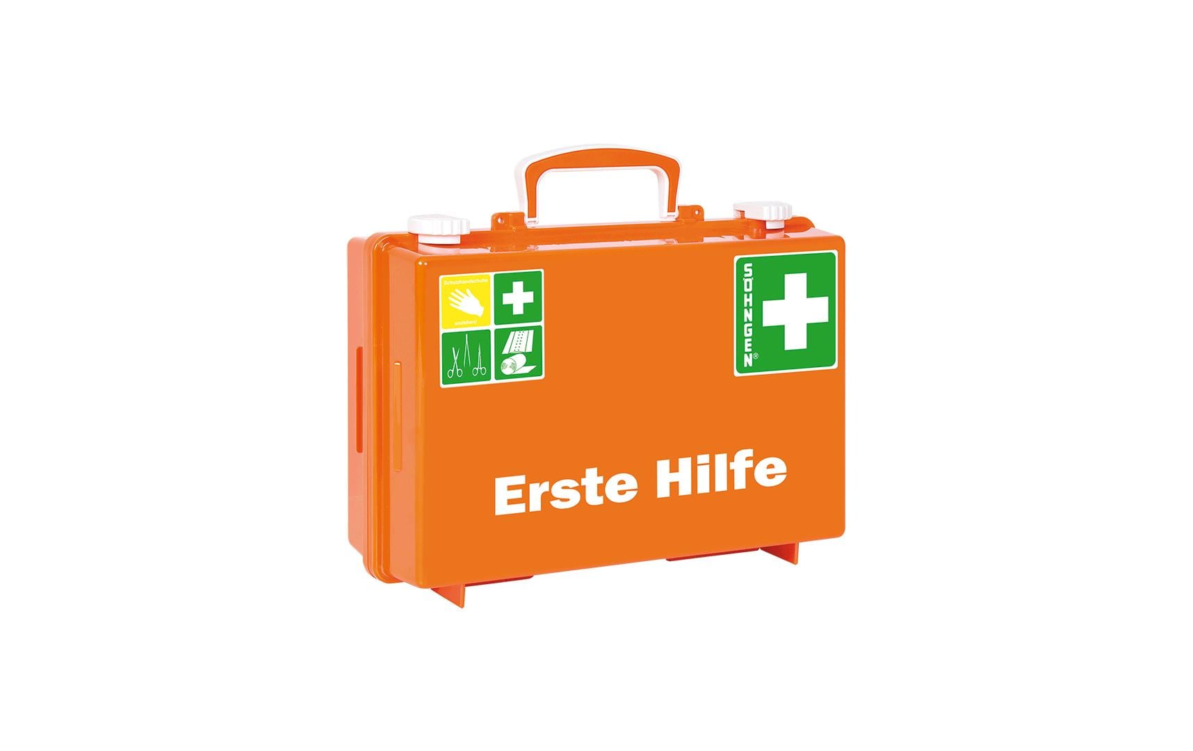 Söhngen Erste-Hilfe-Koffer SN-CD – leer, orange, 210 × 310 × 130 mm
