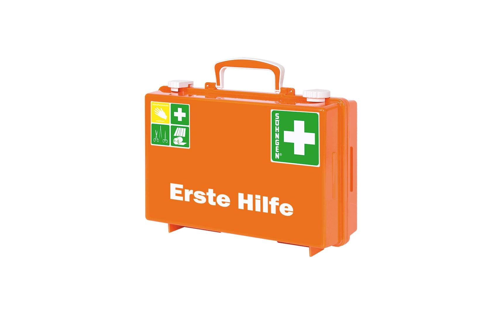 Söhngen Erste-Hilfe-Koffer SN-CD – leer, orange, 210 × 310 × 130 mm