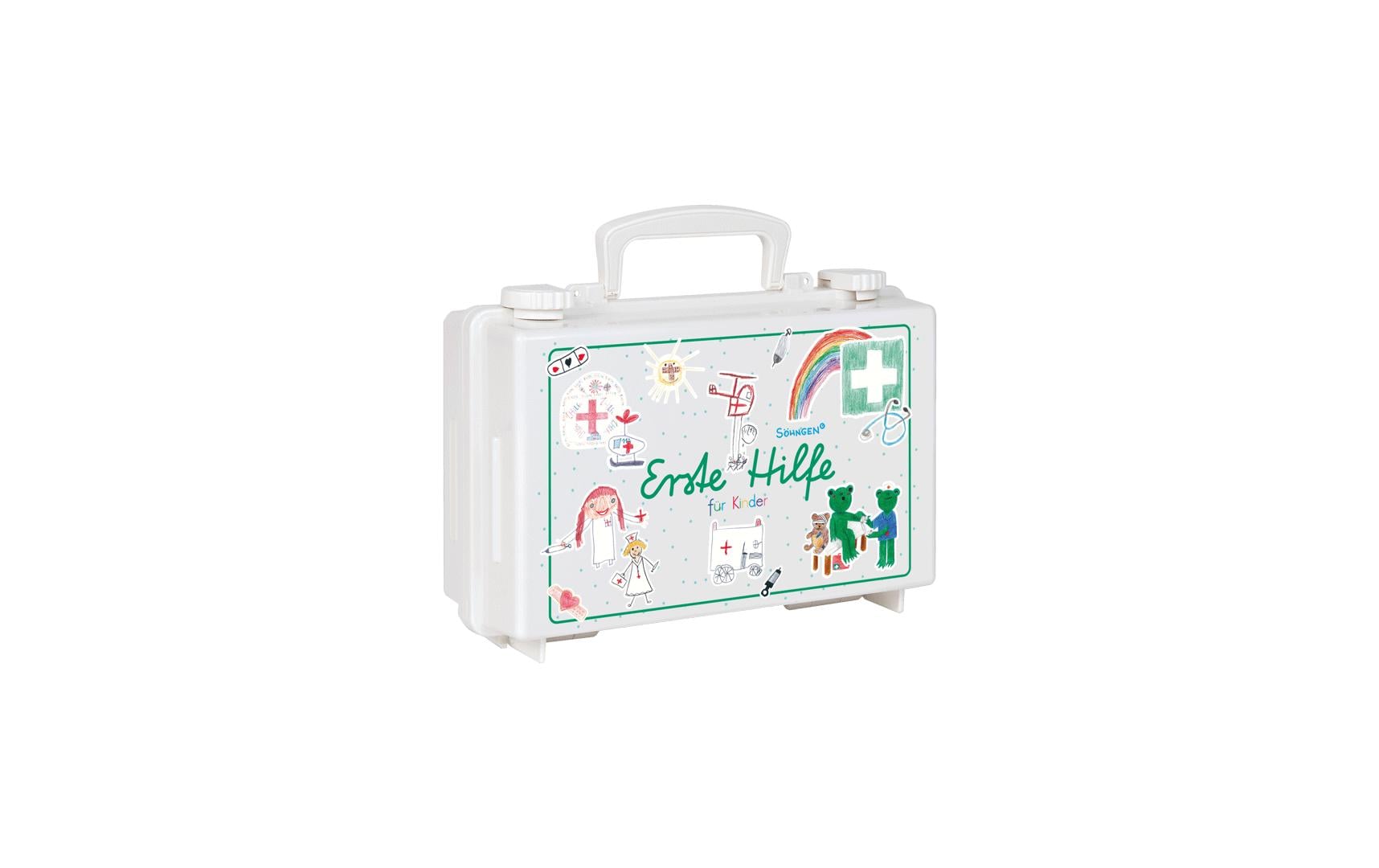 Söhngen Erste-Hilfe-Koffer QUICK – für Kindergarten, weiss, 170 × 260 × 110 mm