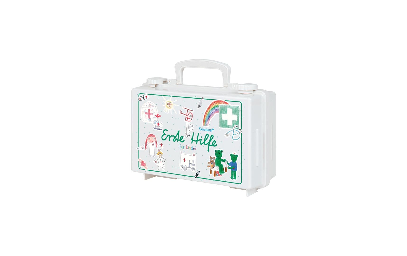 Söhngen Erste-Hilfe-Koffer QUICK – für Kindergarten, weiss, 170 × 260 × 110 mm