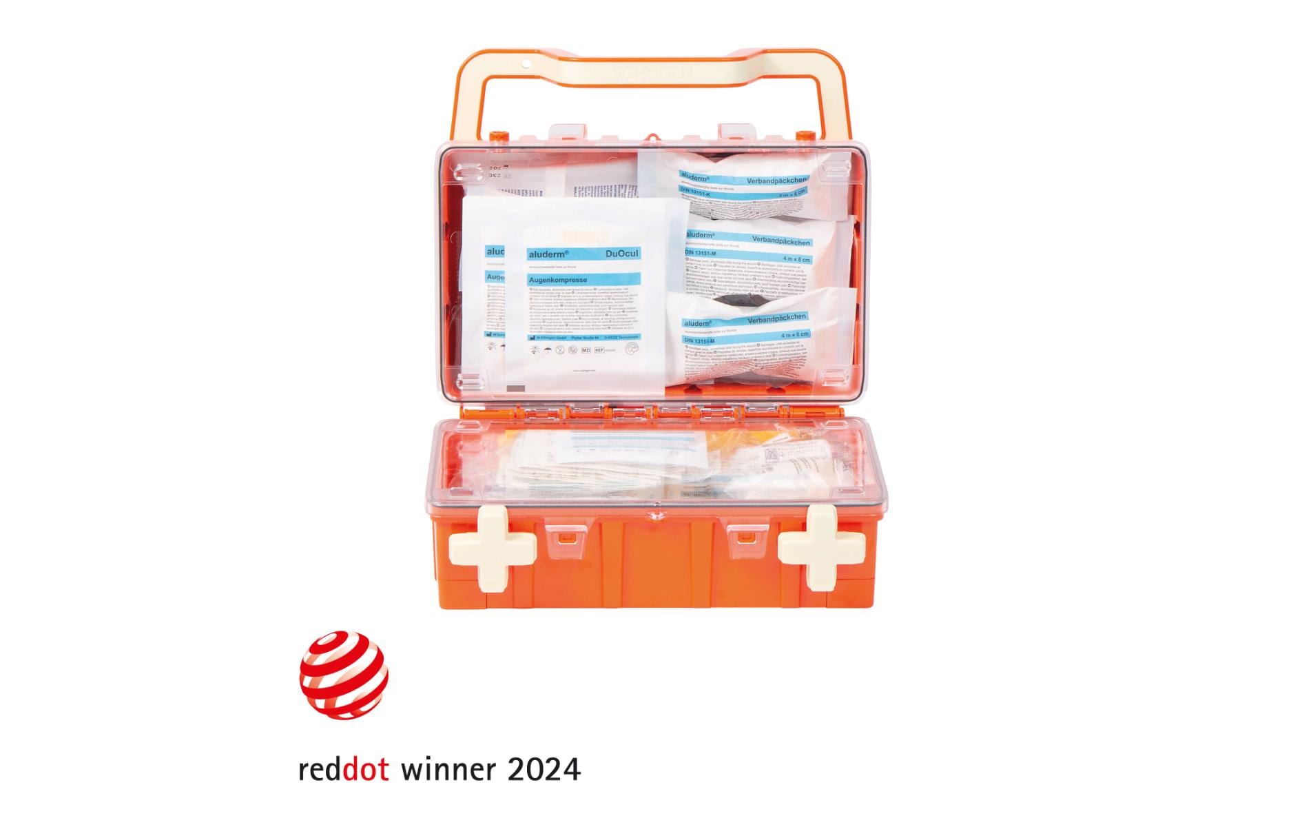 Söhngen Erste-Hilfe-Kasten DYNAMIC-GLOW S – DIN 13157, inklusive Wandhalterung, orange