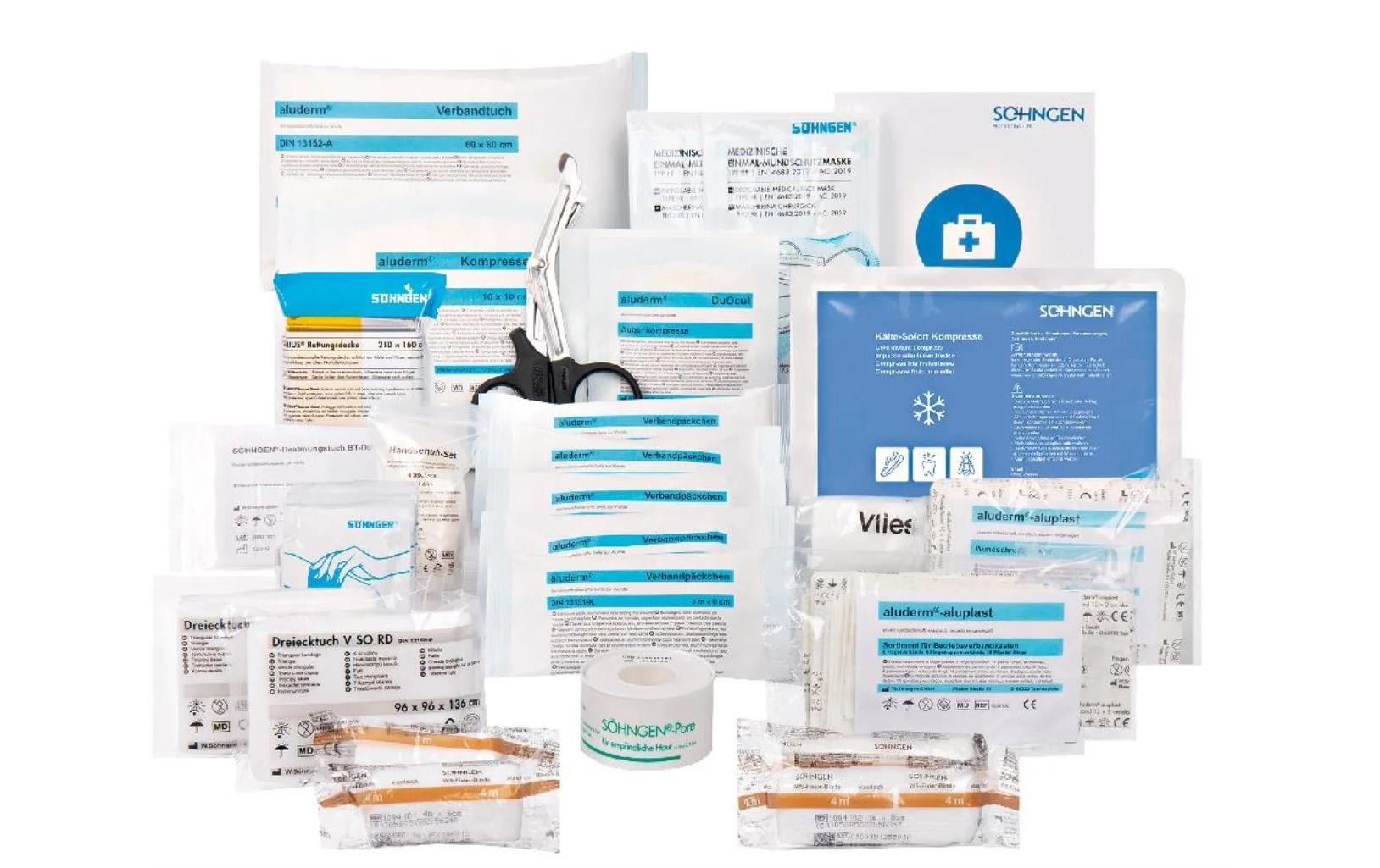 Söhngen Erste-Hilfe-Set Nachfüllset – DIN 13157, 200 × 200 × 200 mm, weiss