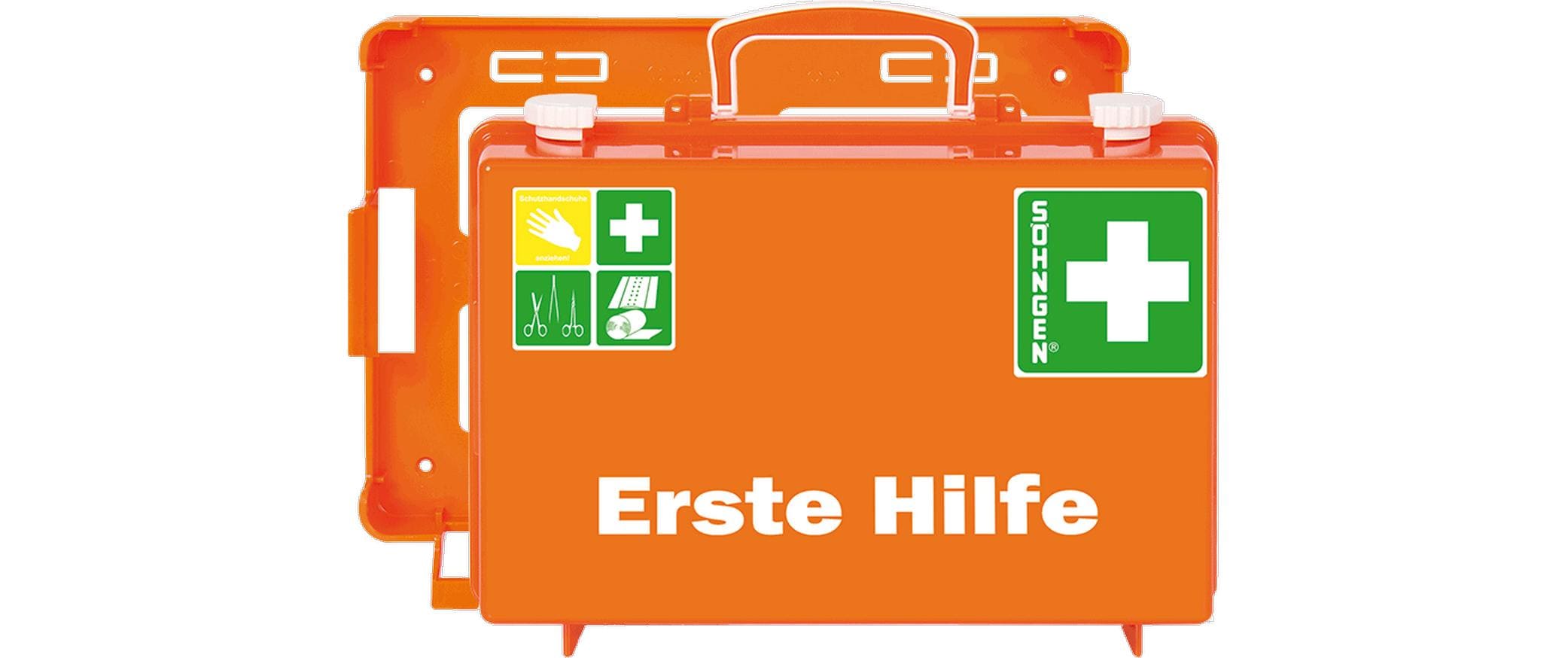 Söhngen Erste-Hilfe-Koffer SN-CD – leer, orange, 210 × 310 × 130 mm