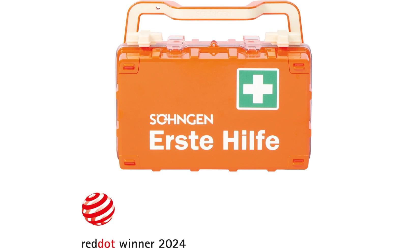 Söhngen Erste-Hilfe-Kasten DYNAMIC-GLOW S – DIN 13157, inklusive Wandhalterung, orange