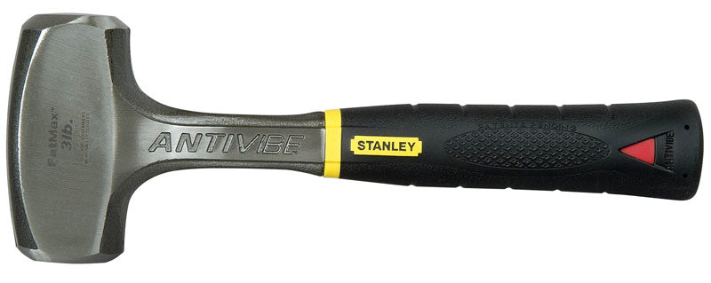 Stanley FatMax AntiVibe Fäustel – Kopfgewicht 1,3 kg, Gummigriff, Schwarz