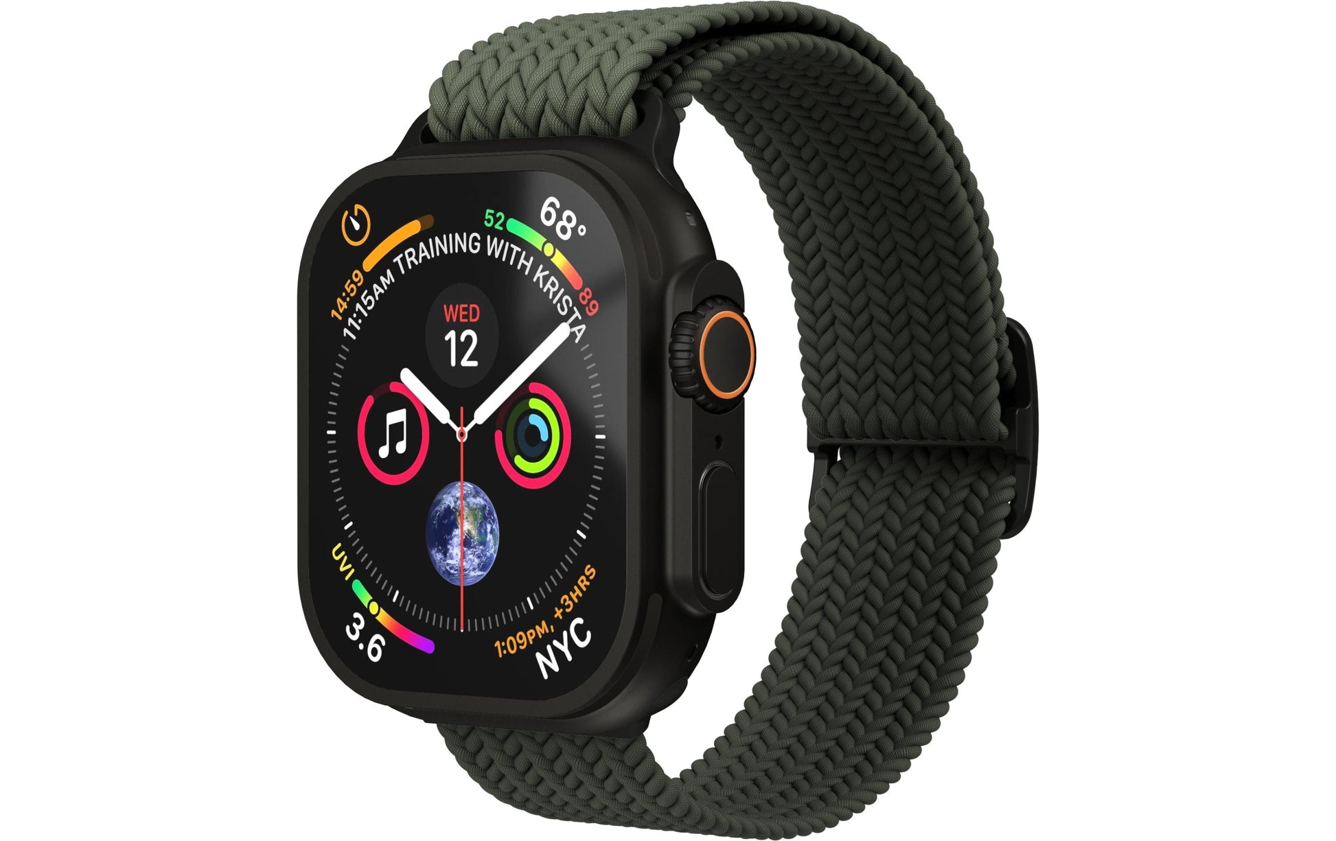 Vonmählen Woven Loop – Armband – für Apple Watch, Olive/Schwarz, One Size, Nylon