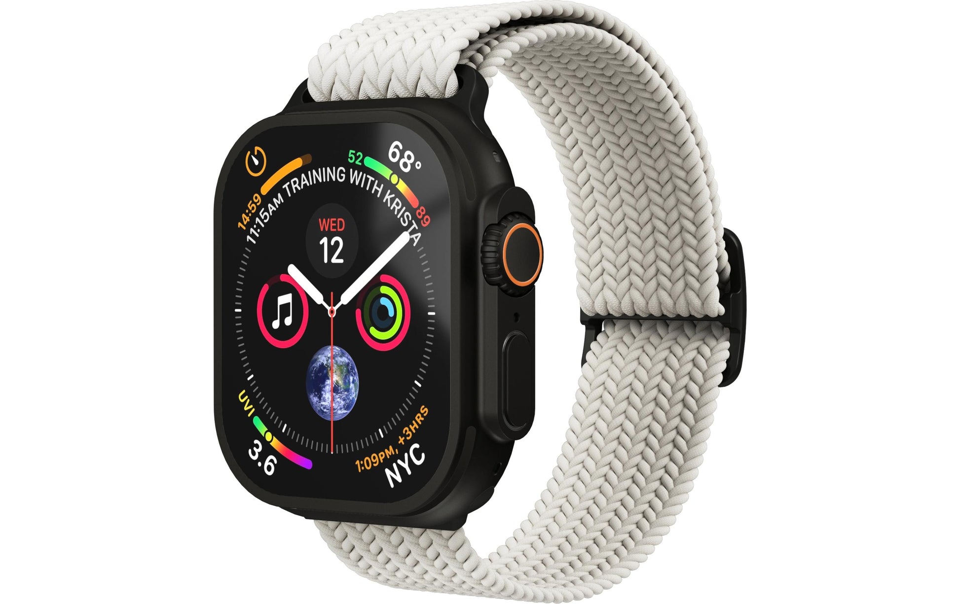 Vonmählen Woven Loop – Armband – für Apple Watch – Creme/Schwarz, One Size, Nylon