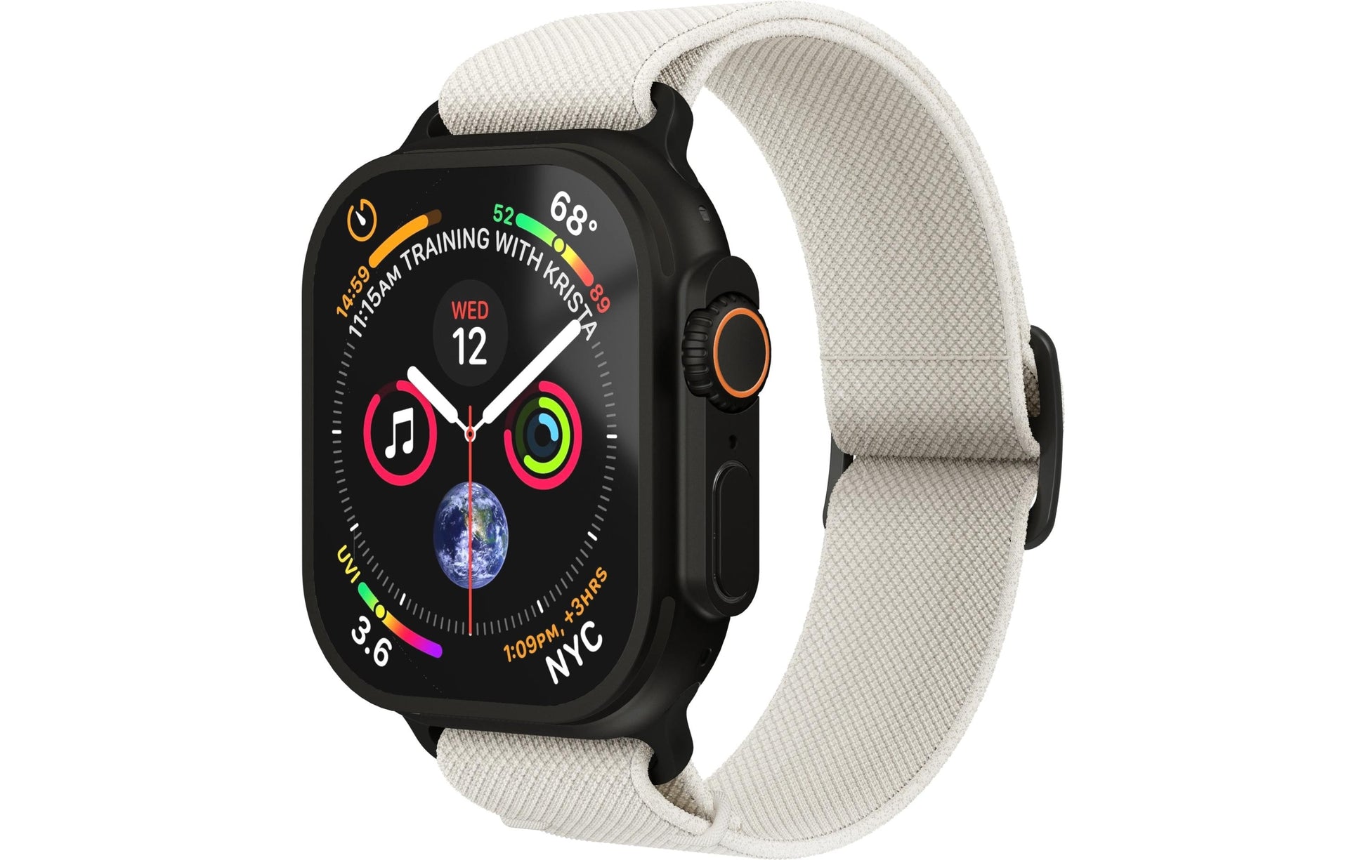 Vonmählen Classic Nylon Loop – Armband – für Apple Watch Ultra, Creme/Schwarz, One Size, Nylon