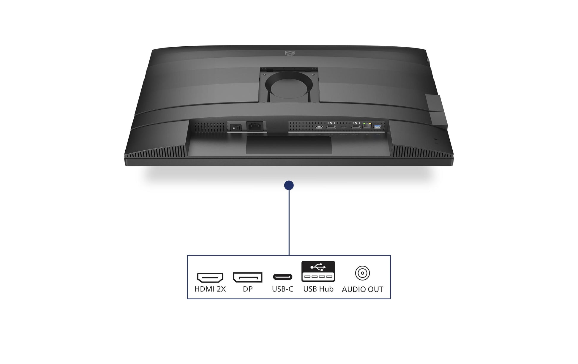 Philips 27B2U4601/00 – Monitor, 27", IPS, 120 Hz, USB-C (PD 100W), Pivot, Lautsprecher, Dunkelgrau
