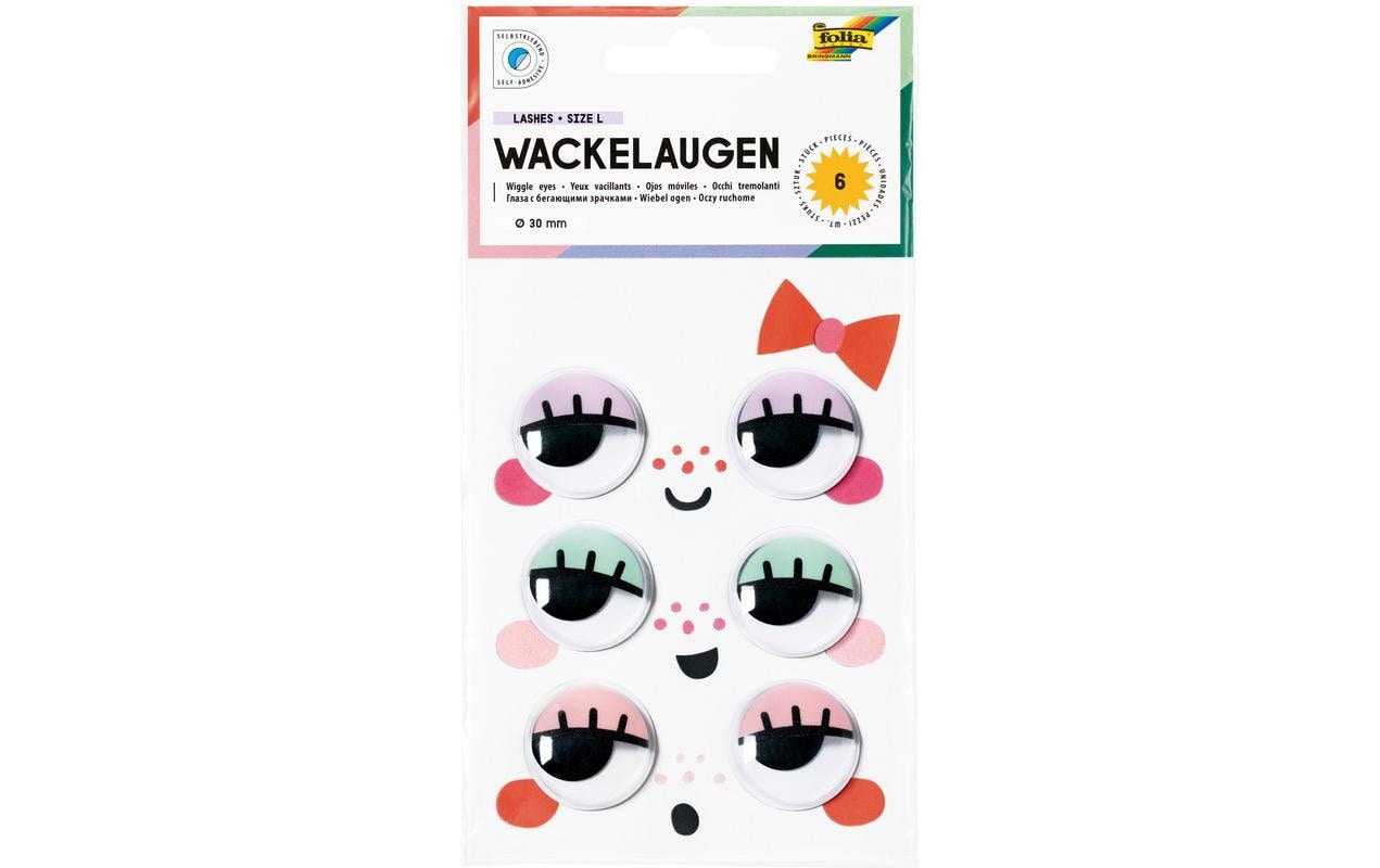 Folia Wackelaugen, Wimpern, 6 Stk, Grösse L