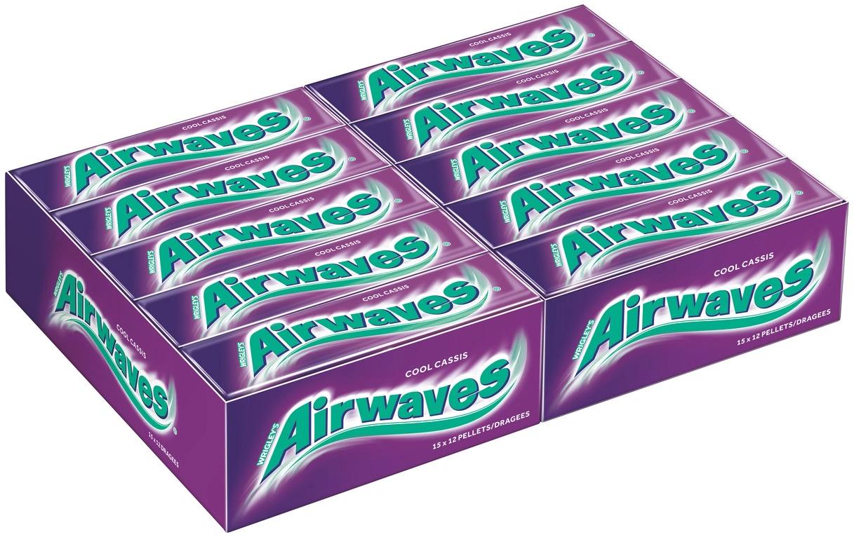 Airwaves Cool Cassis Kaugummi – Menthol & schwarze Johannisbeere, zuckerfrei – 30 × 14 g