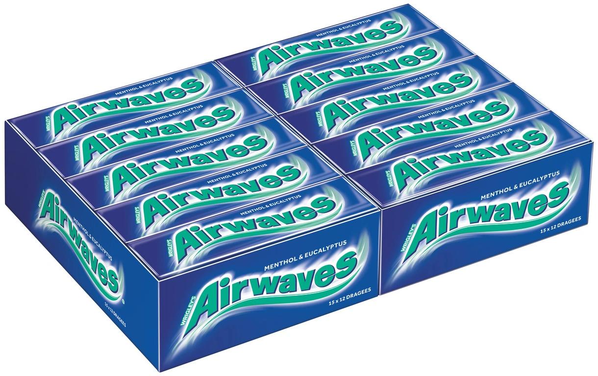 Airwaves Kaugummi – Menthol & Eukalyptus, zuckerfrei, 30 × 14 g (420 g)